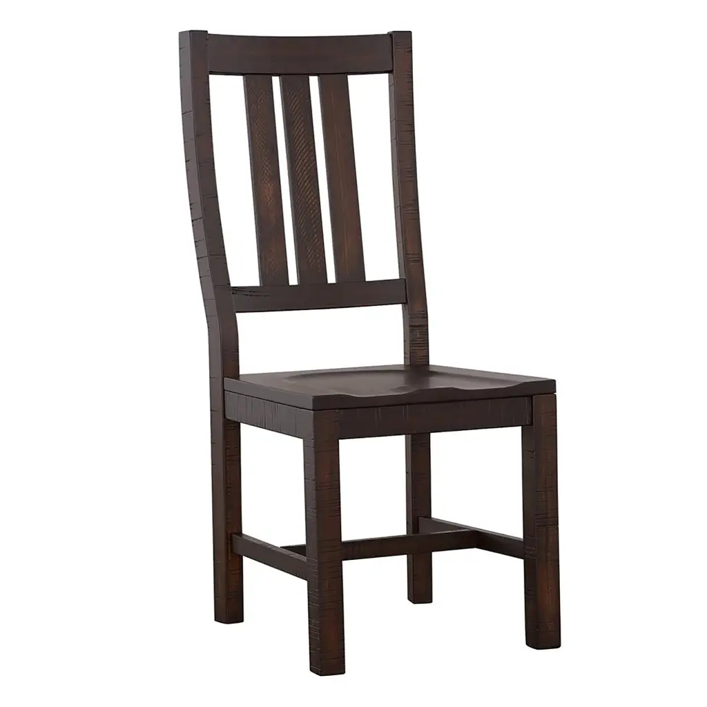 Vintage Java Slat Back Side Chair Set 2 Brown Dining Room Farmhouse Style furniture max