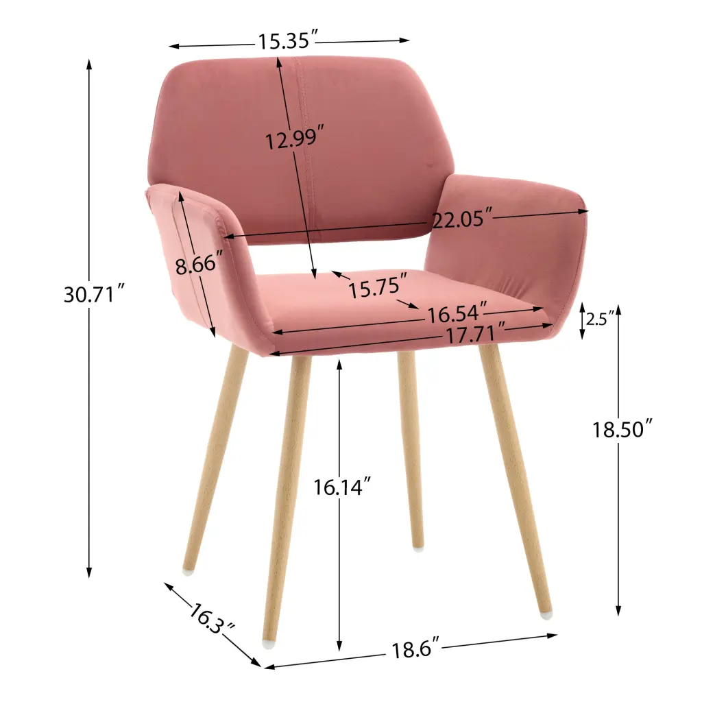 Hengming Frosted Velvet Dining Chair Hollowed Out Strap Armrest hengming store