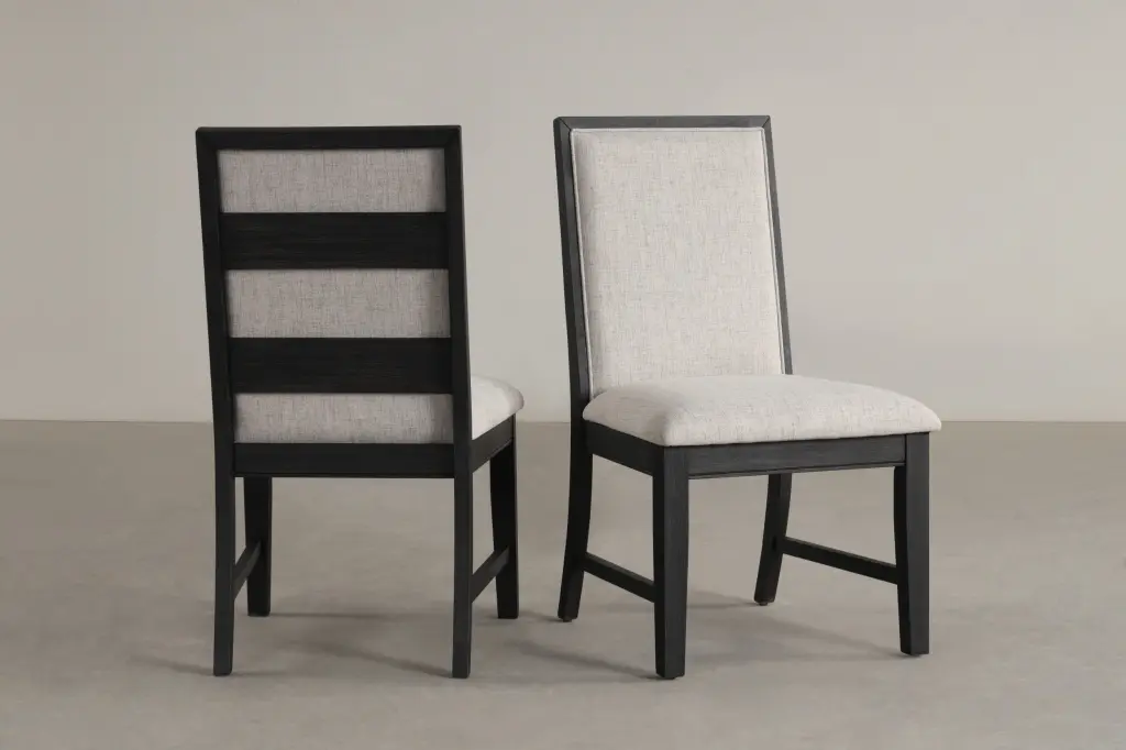Gates Contemporary Upholstered Dining Chairs Set 2 Solid Brown - Modern Kitchen Chairs hz