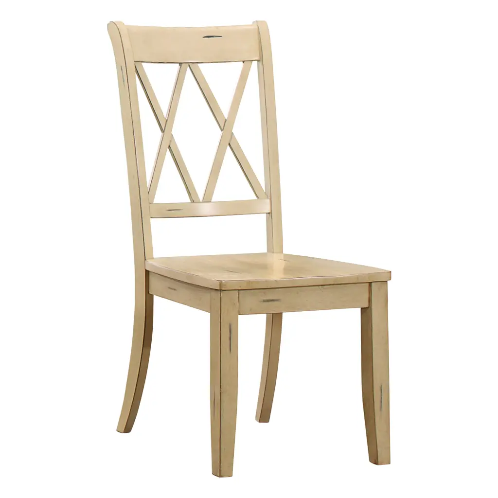 Casual Buttermilk Finish Side Chairs Set 2 Pine Veneer Transitional kanepe