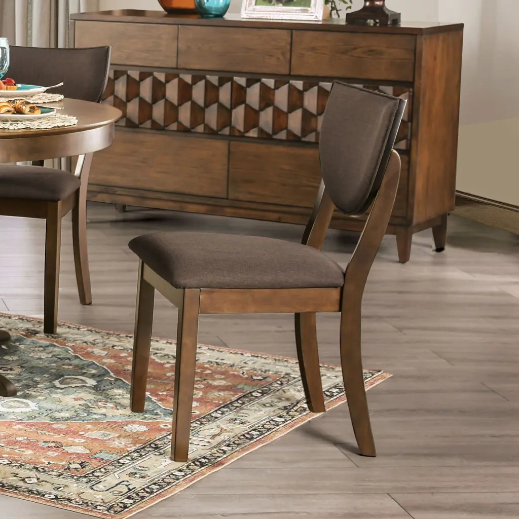 Set 2Pc Side Chairs Dining Room Walnut Finish Solid Wood Dark Choco kanepe