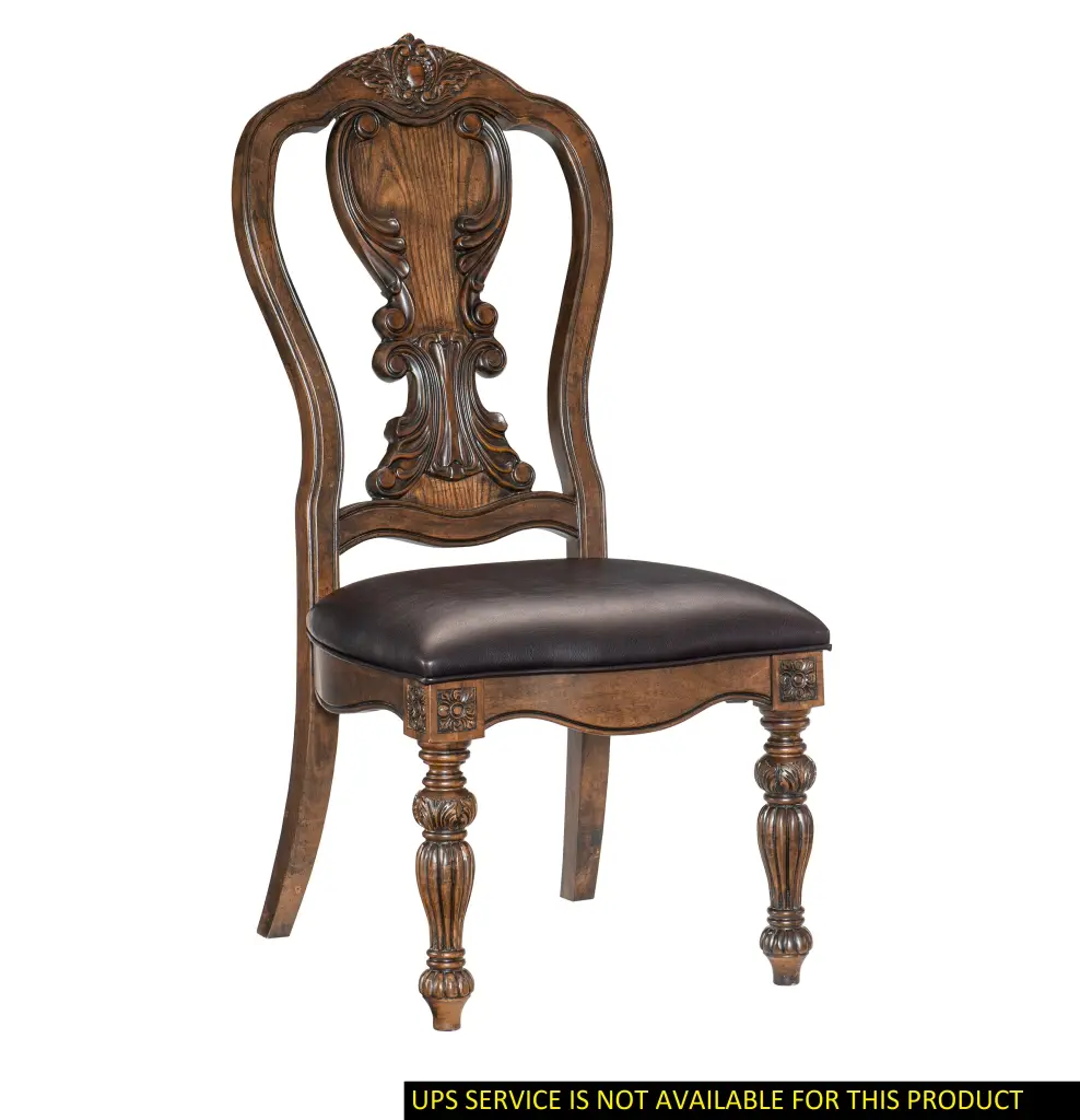 Traditional Formal Dining Side Chairs Set 2 Dark Oak Finish Wood kanepe