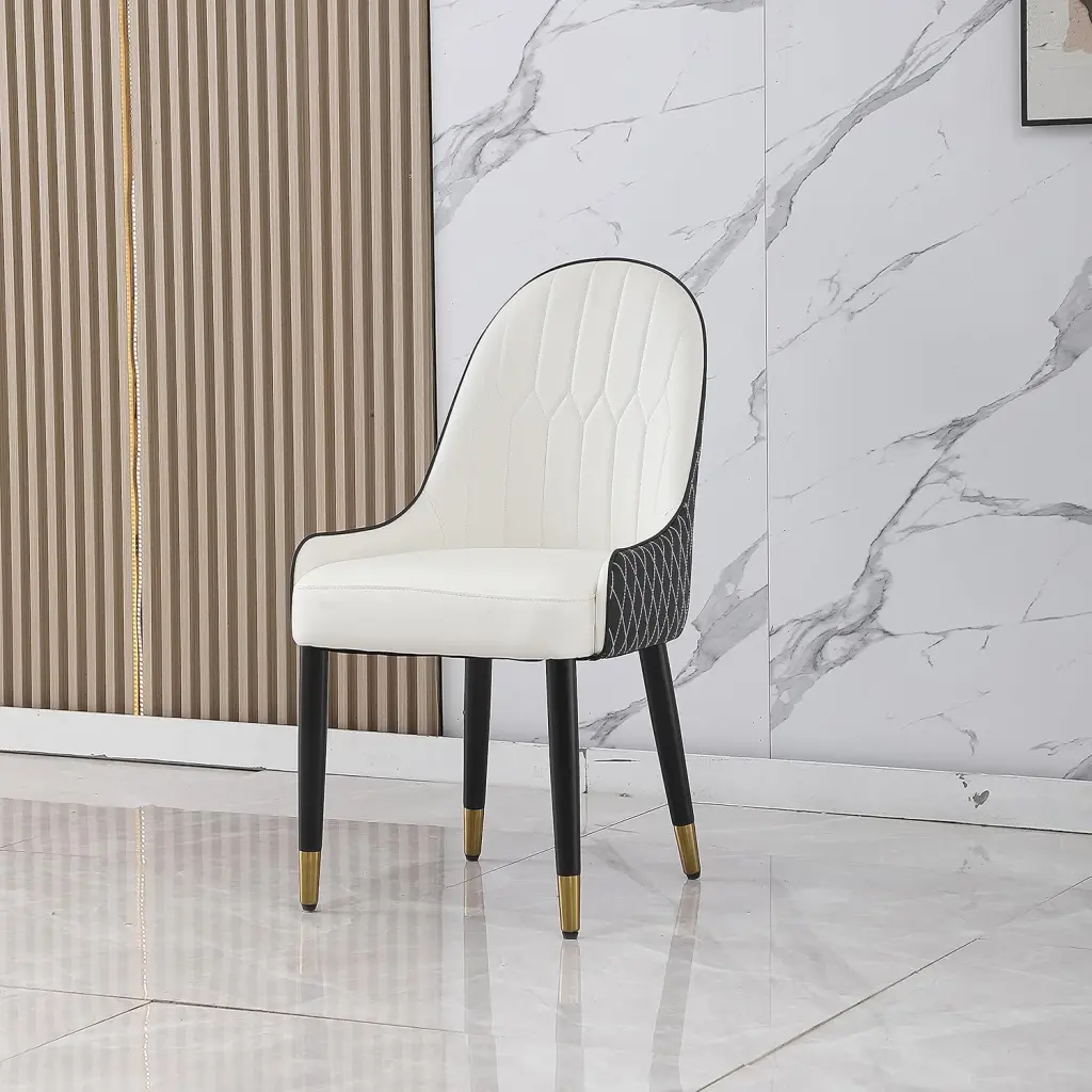 Seating Dining Black PU Leather Modern Dining Chairs montary