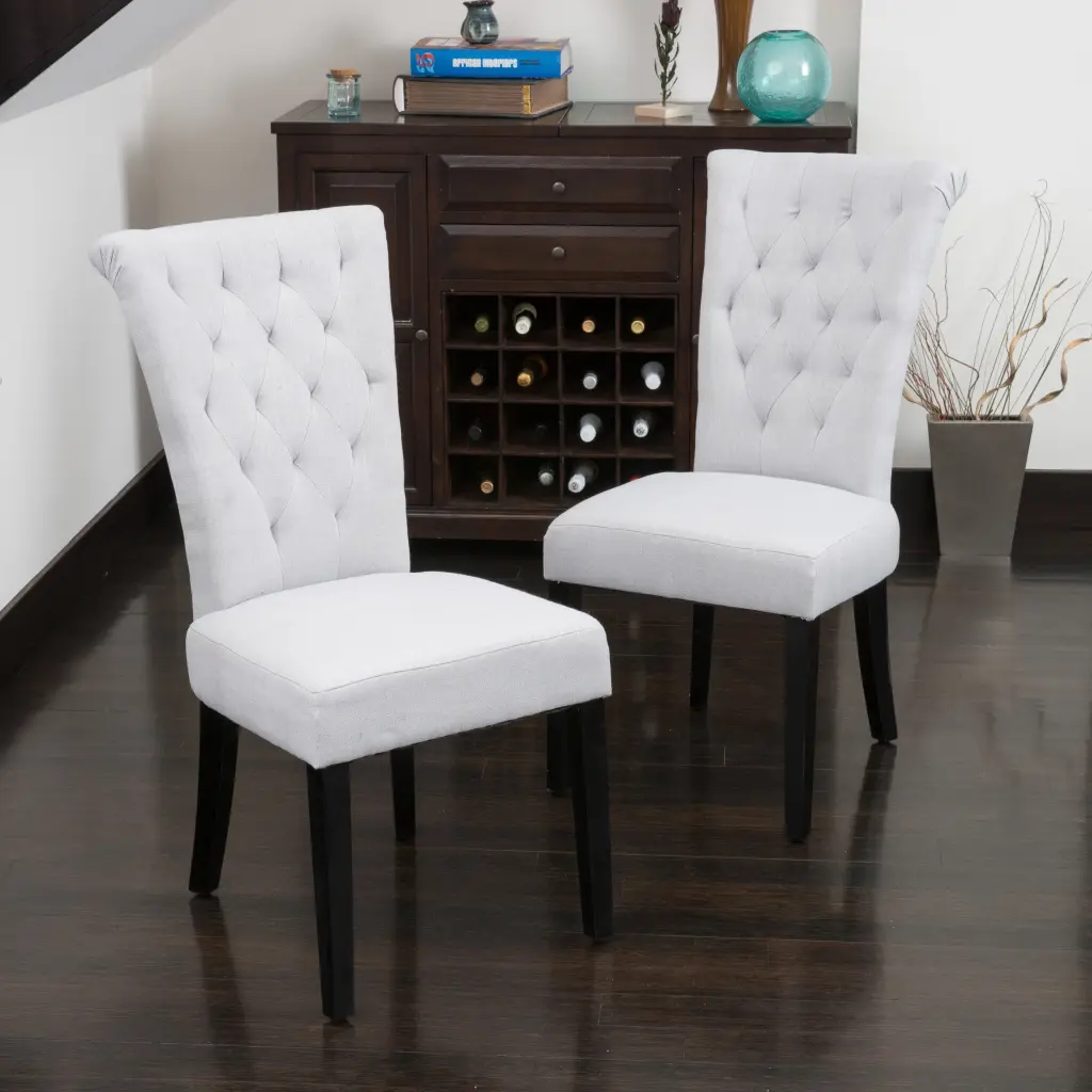 Charlotte Kd Dining Chair Mp2 Set 2 Light Grey Fabric nh-cloudhouse