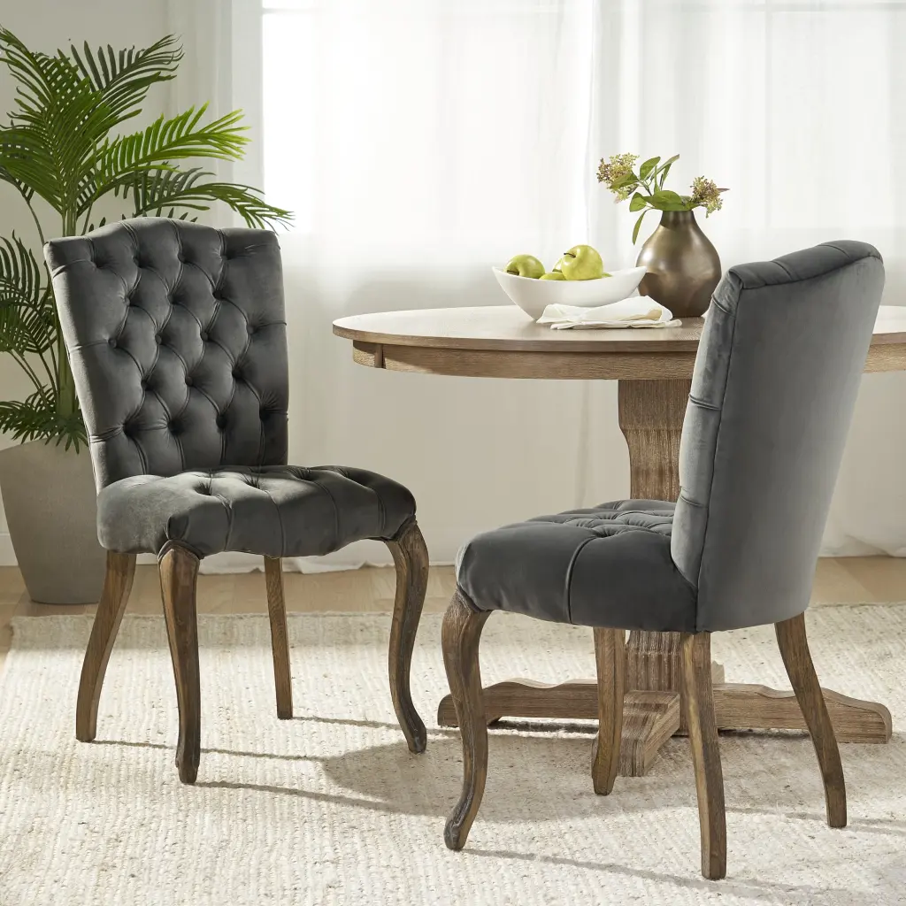 Dining Chair MP2 Set 2 Charcoal Velvet nh-cloudhouse