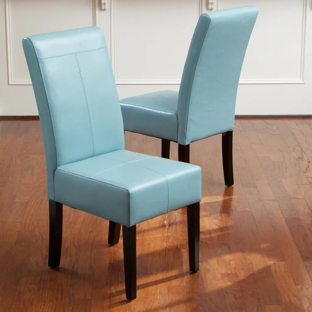 Pertica KD Dining Chair Teal Blue PU Modern Kitchen Dining Room Chair nh-comfortcove