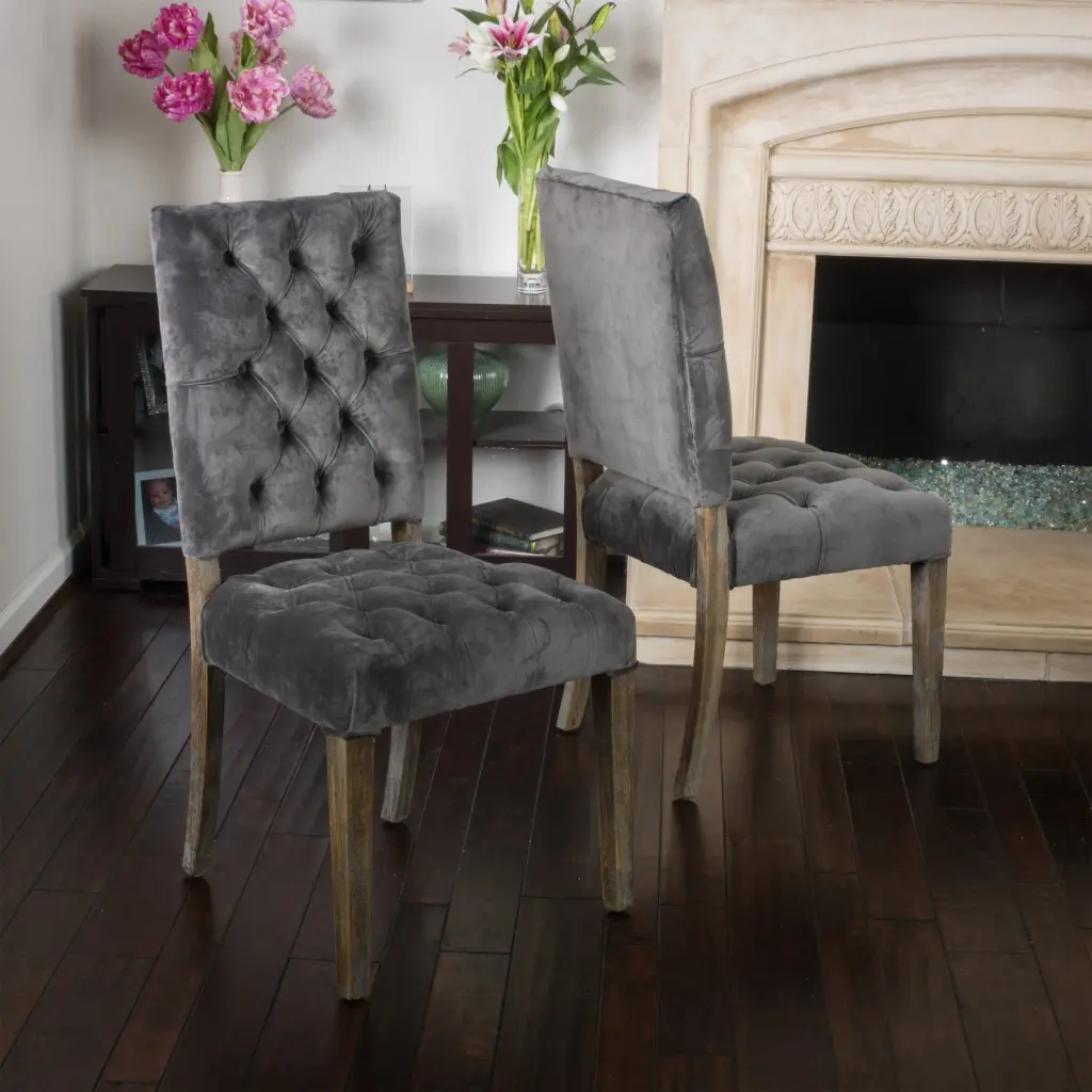 Dining Chair Charcoal PU Leather Modern Kitchen Chair nh-purenest