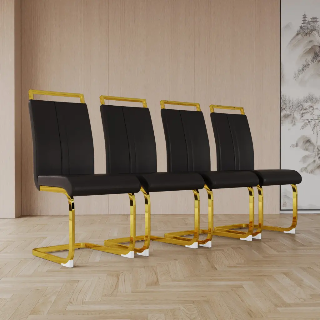 Modern Dining Chairs PU Faux Leather High Back Upholstered Side Chair nuoli furniture