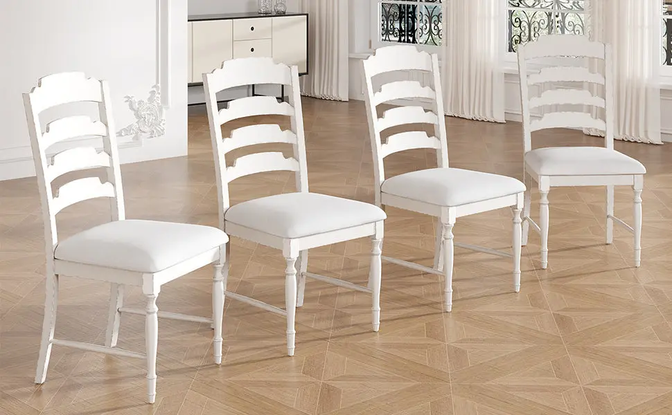 Vintage Traditional 4 Piece Upholstered Dining Chairs Serrated Dining rnb