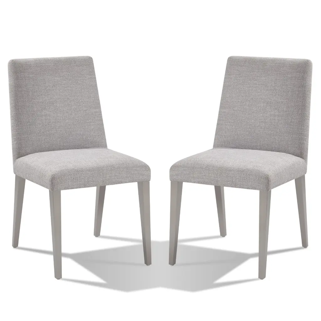 Hal 18 Inch Parson Dining Chair Set 2 Fabric Upholstered Silver Finish royal hampton