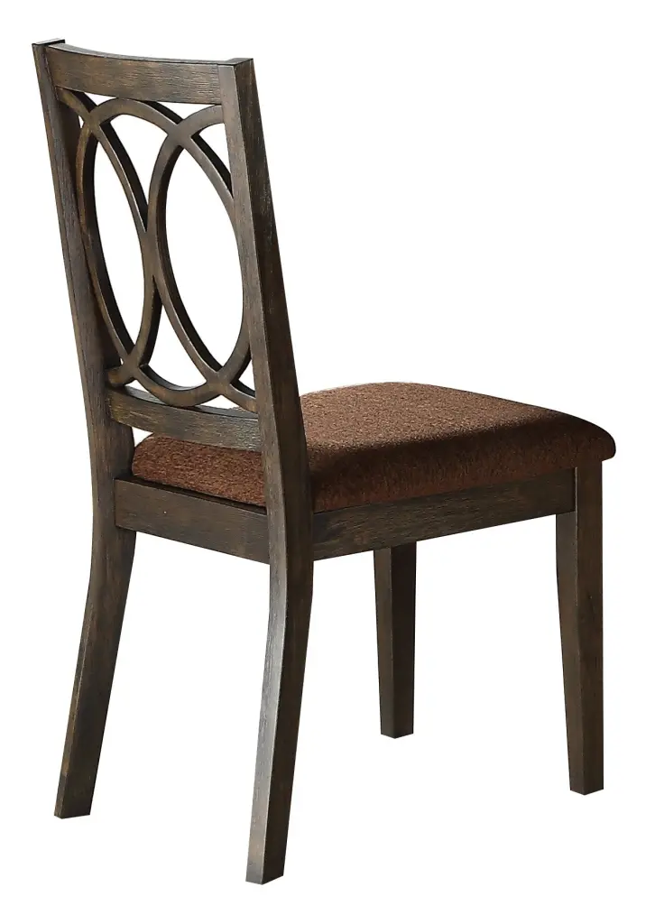 Wooden Side Chair Cushioned Seat and Cut Out Back Set 2 royal hampton