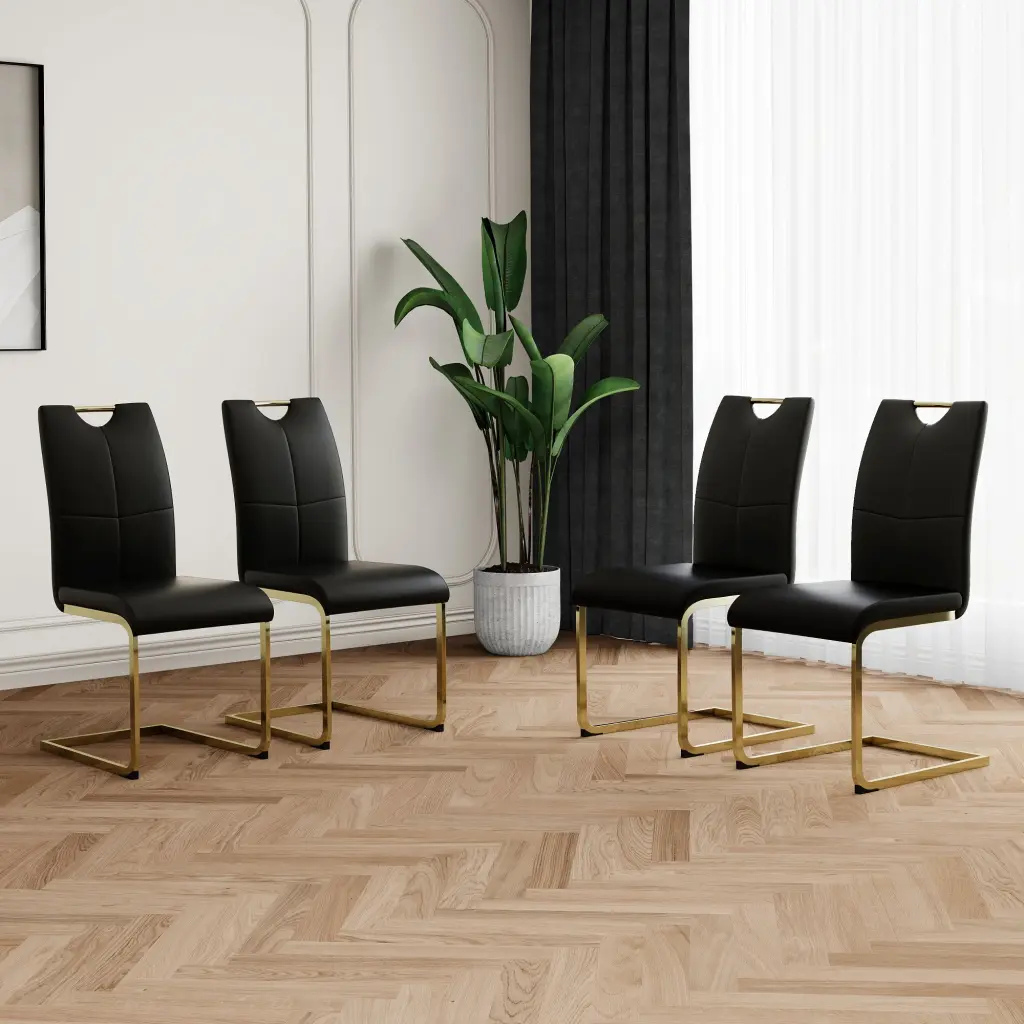 Modern Dining Chairs Faux Leather Padded Seat - Comfortable Kitchen or Dining Room Chairs youngmagic