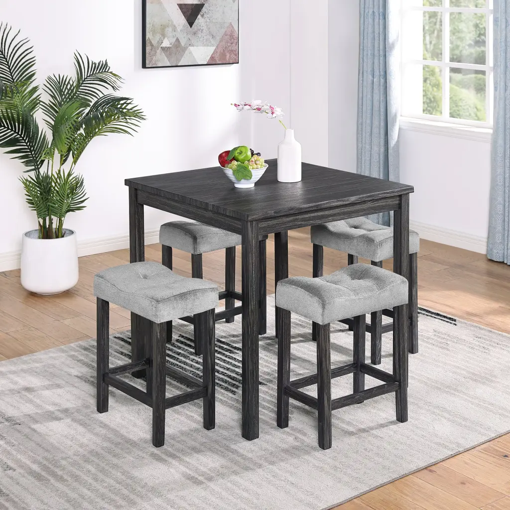 Dining Table Bar Table and Chairs Set 5 Piece Dining Table Set Industrial chuangyuan wood industry