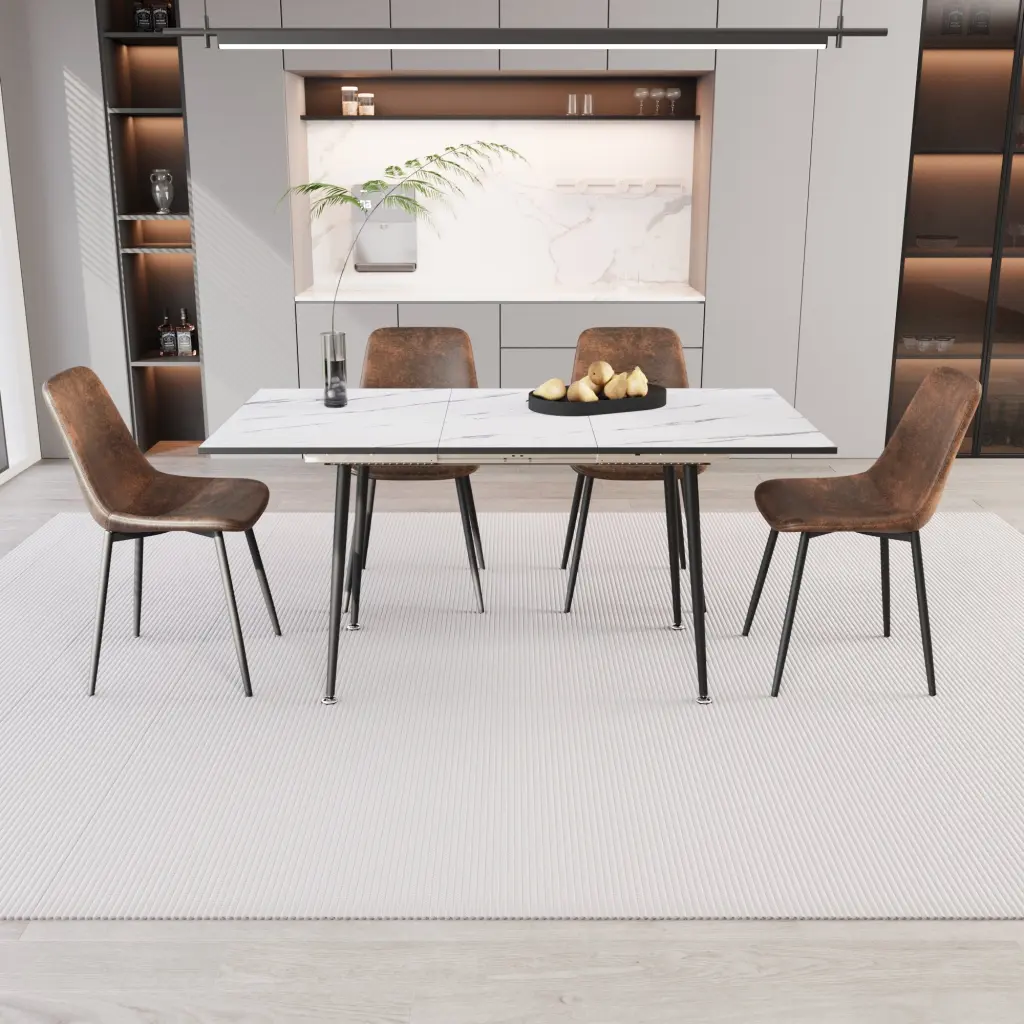 Scalable MDF Modern Dining Table and Chair Set 2-6 People Contemporary Design nuoli office furniture