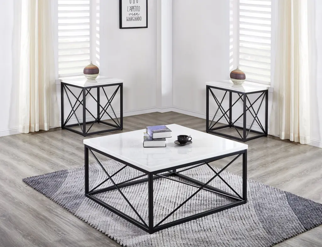Skyler 3 Piece White Marble Dining Table Set Small Spaces steve silver furniture