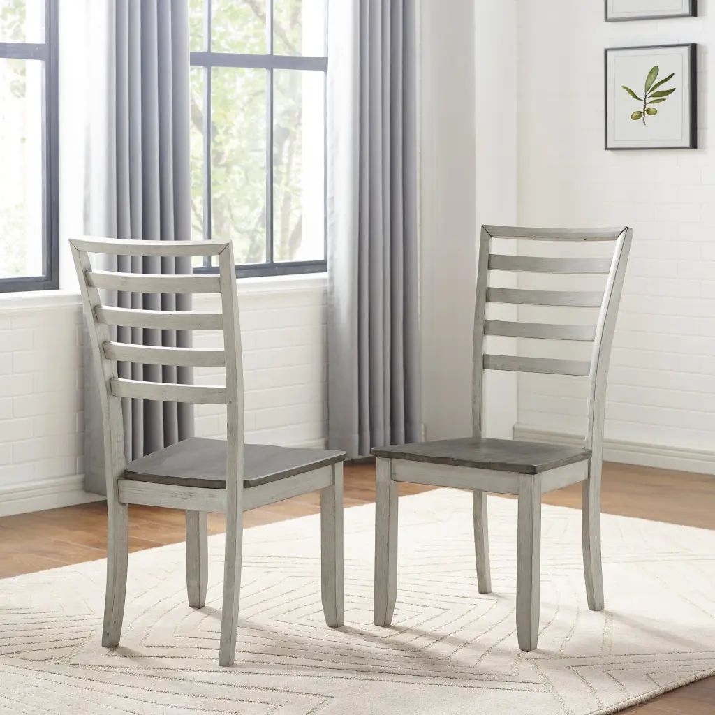 Abacus Side Chair Set 2 Dark Brown Wood steve silver furniture