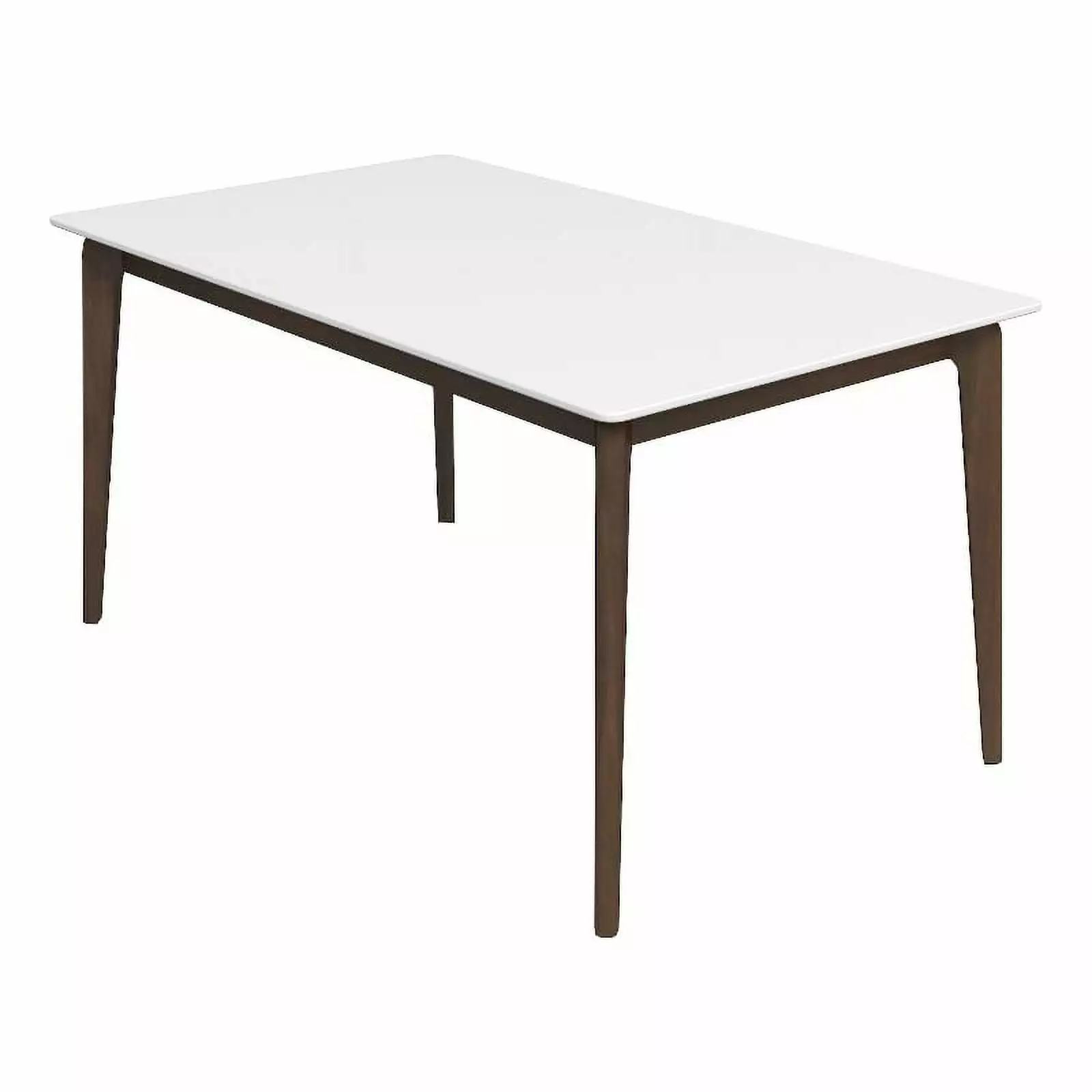 Mel Modern Style Solid Wood Walnut White Top Rectangular 59 Dining Table Ashcroft