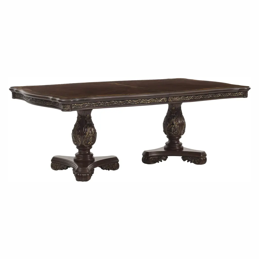 Beautiful Traditional Design 1Pc Rectangular Dining Table 2 Extensions kanepe