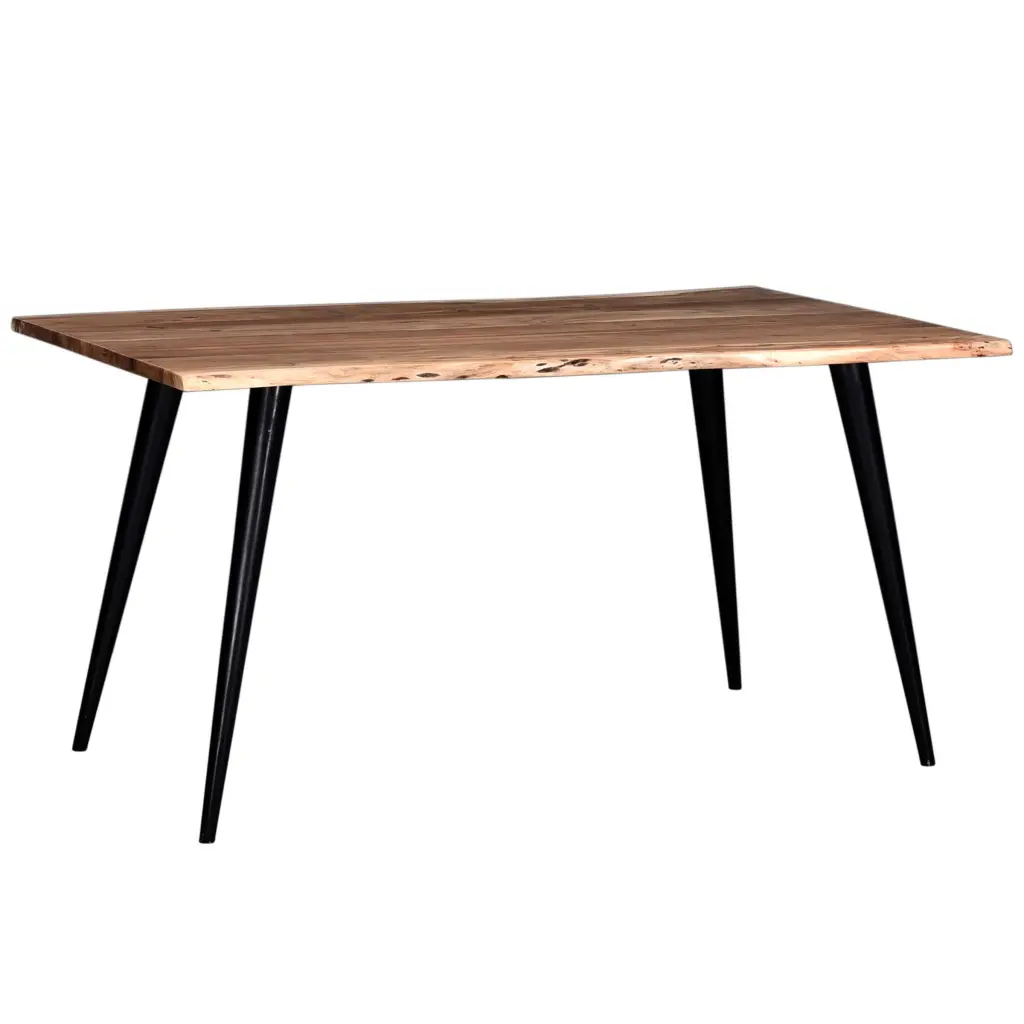 Modern 58 Inch Acacia Wood and Metal Dining Table Water Resistant Coating - Stylish Kitchen Furniture kanepe