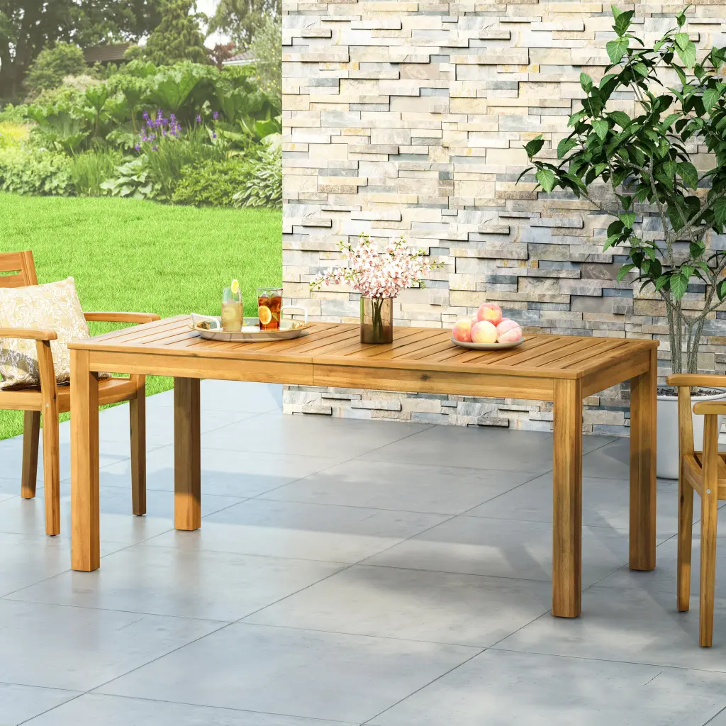 Augustine Dining Table Teak Acacia Wood Modern Kitchen Table nh-cloudhouse
