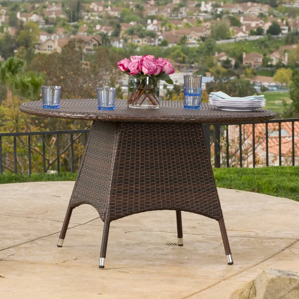 Corsica Rd Dining Table Brown Wicker nh-comfortcove