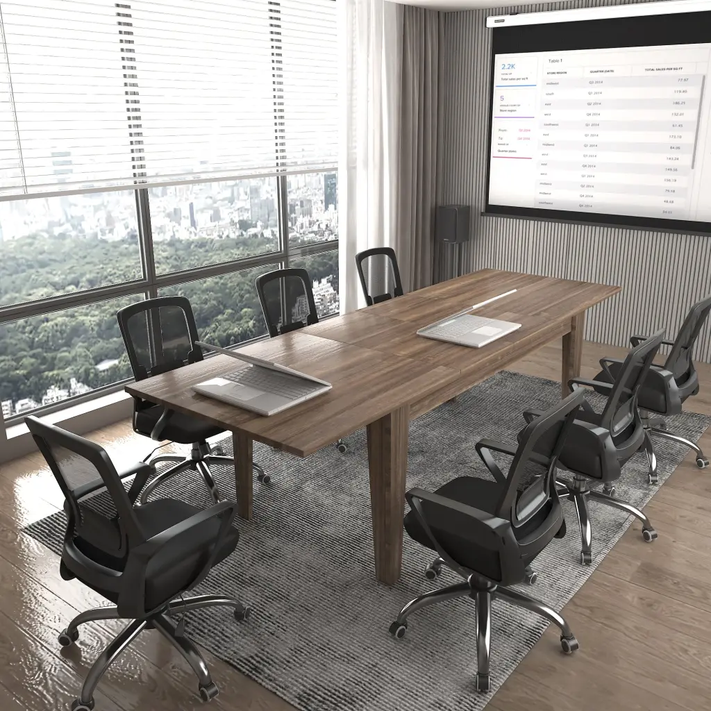 Extendable Dining Table Kitchen Table Dark Oak MDF Construction shouguang simaite trade co.ltd