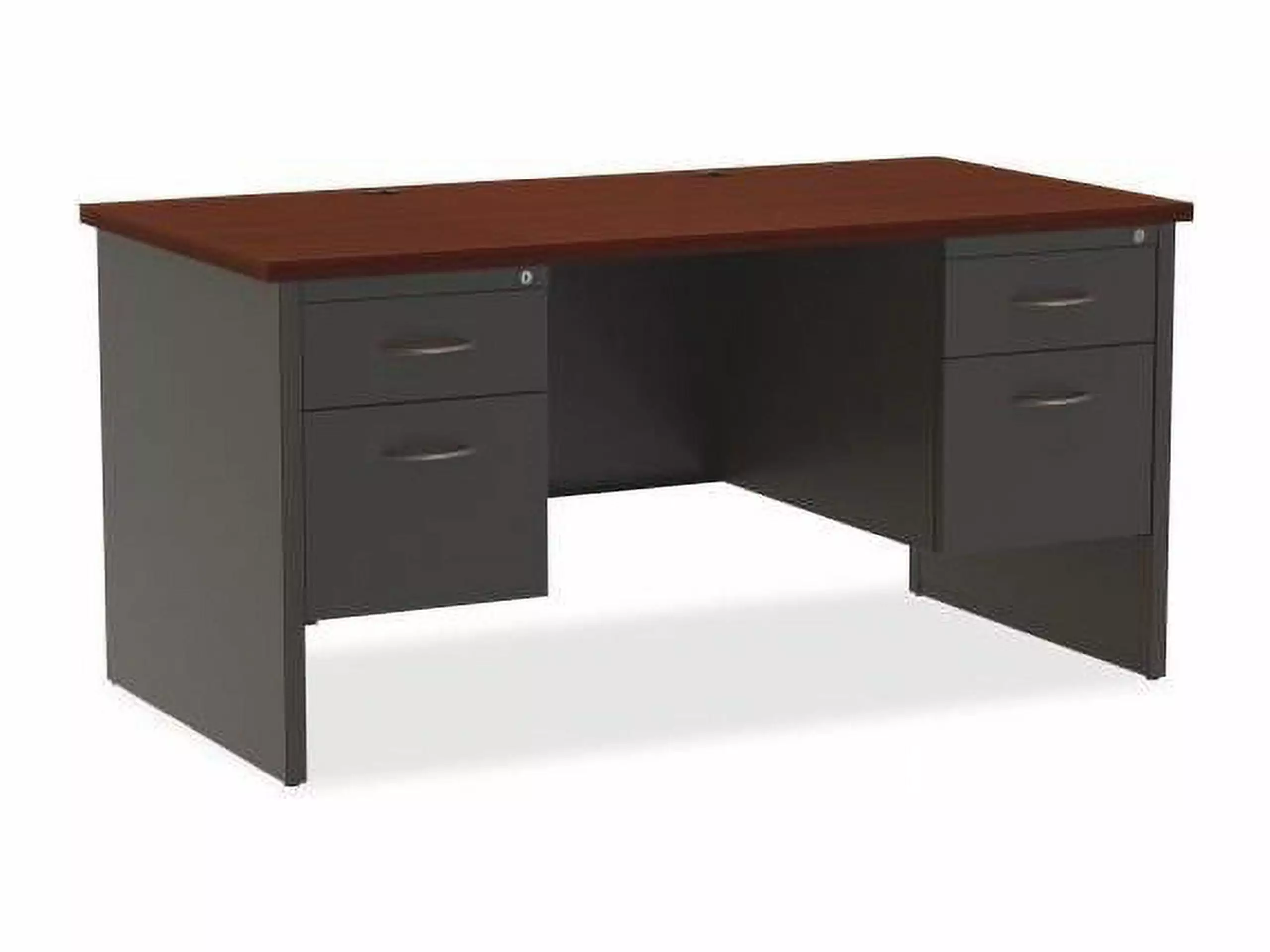 Double Pedestal Desk 30x60 CH/MH Lorell