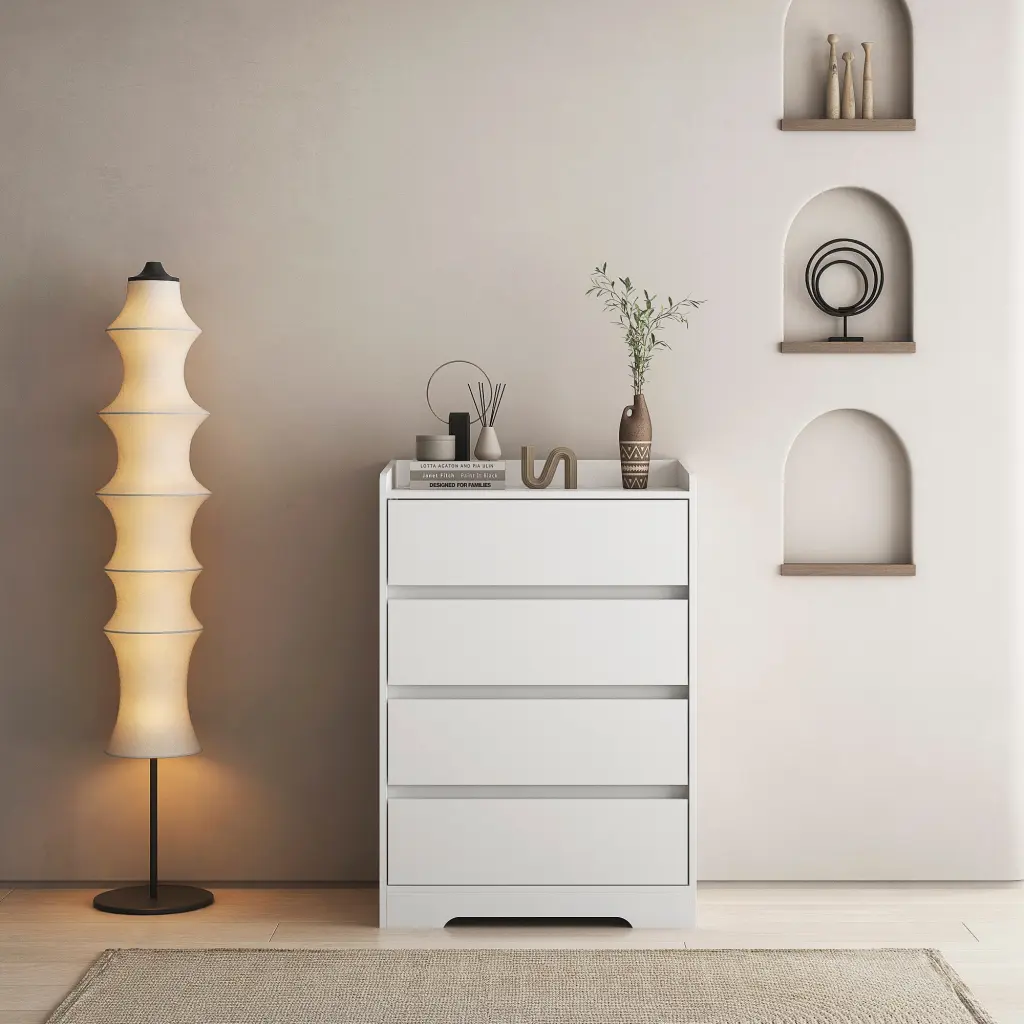 4 Drawer Dresser Without Handle White Chest Drawers Bedroom dasenwood