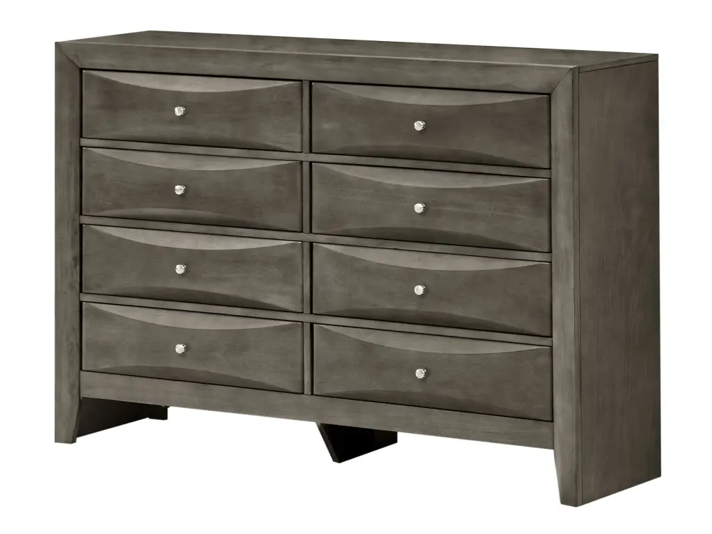 Marilla G1505 D Dresser Gray Particle Board Modern Bedroom Storage Furniture glory furniture