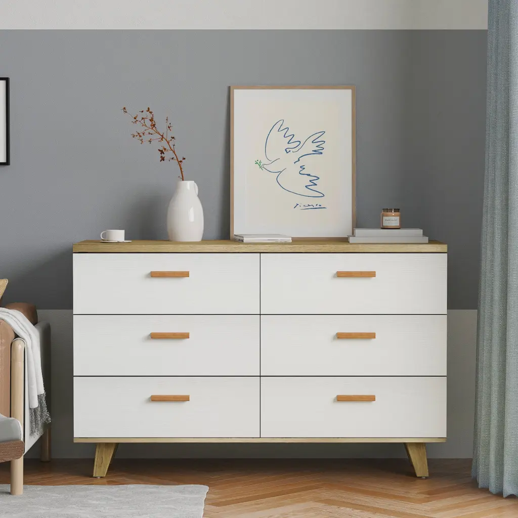Drawer Dresser Cabinet Buffet Sideboard Storage Black jxy furniture