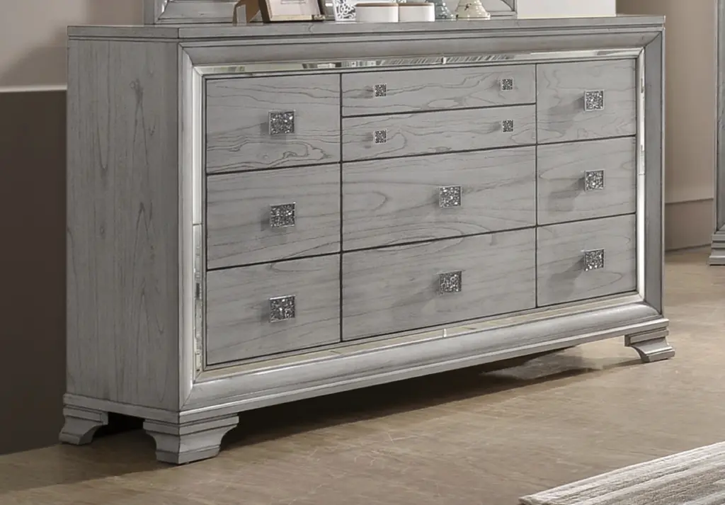 Contemporary 1Pc Light Gray Brown Finish 6 Storage Drawer Dresser Jewelry Organizer kanepe
