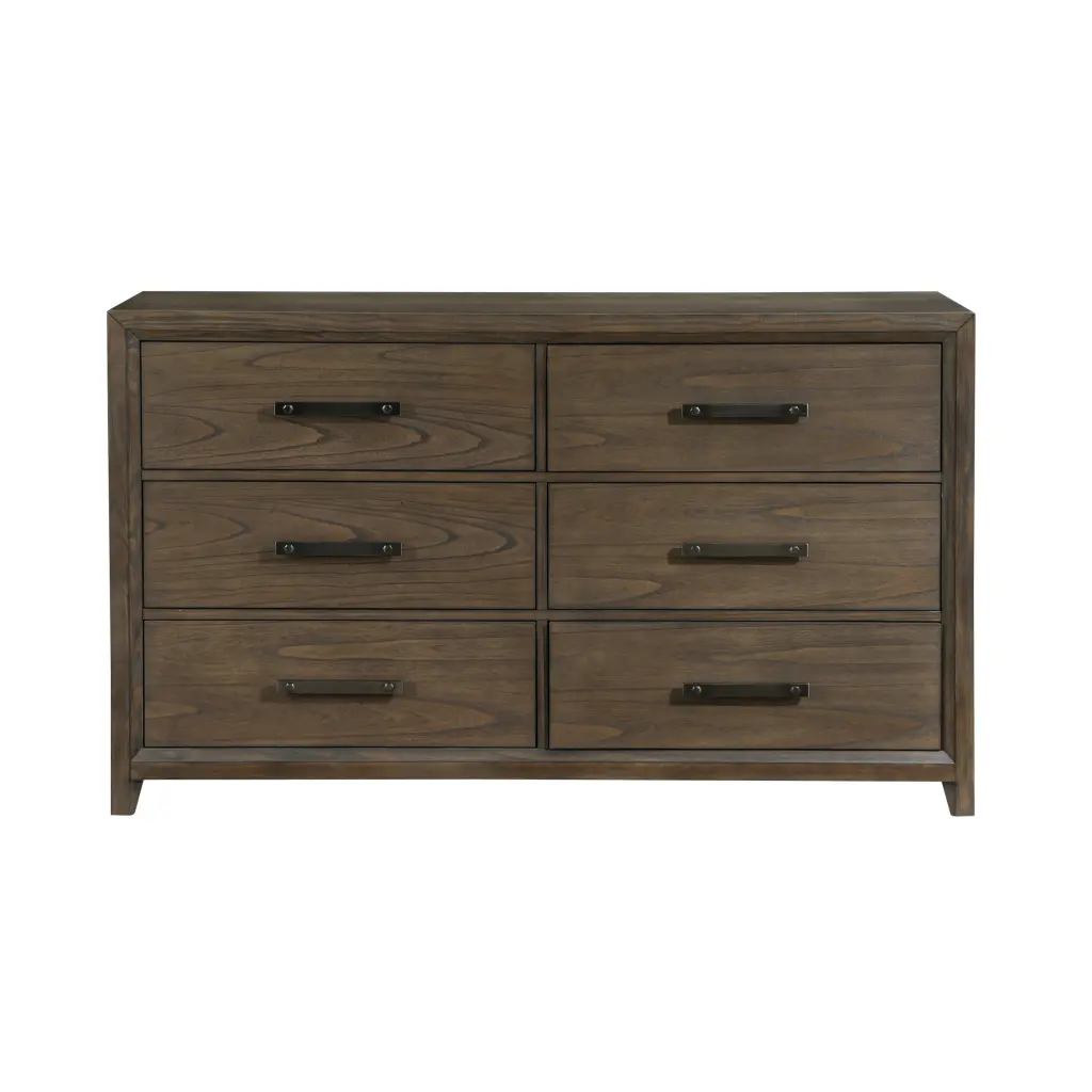 Dark Walnut Finish Dresser 6 Drawers Timeless Design Bedroom Furniture kanepe