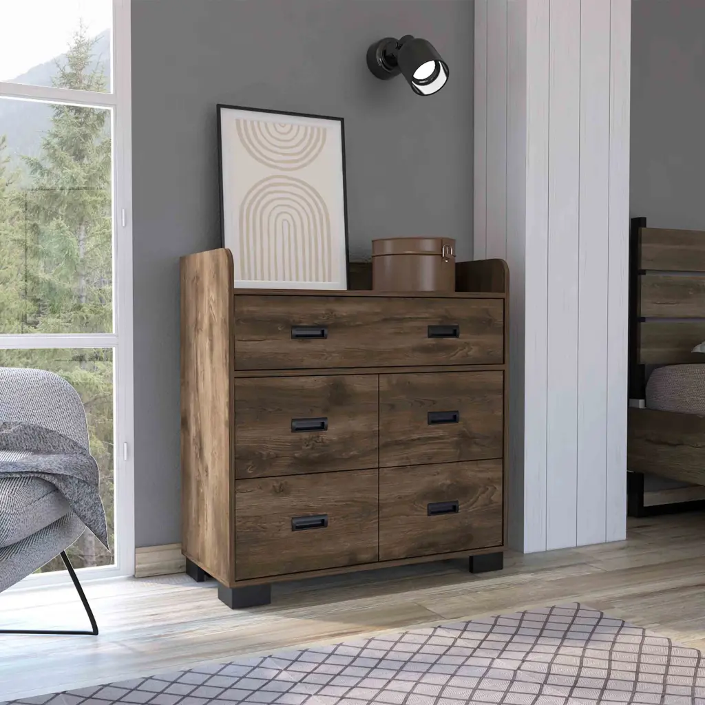 Alyn Dresser Four Legs Four Drawers One Double Drawer High-quality Top Bedroom Furniture rta mubles colombia