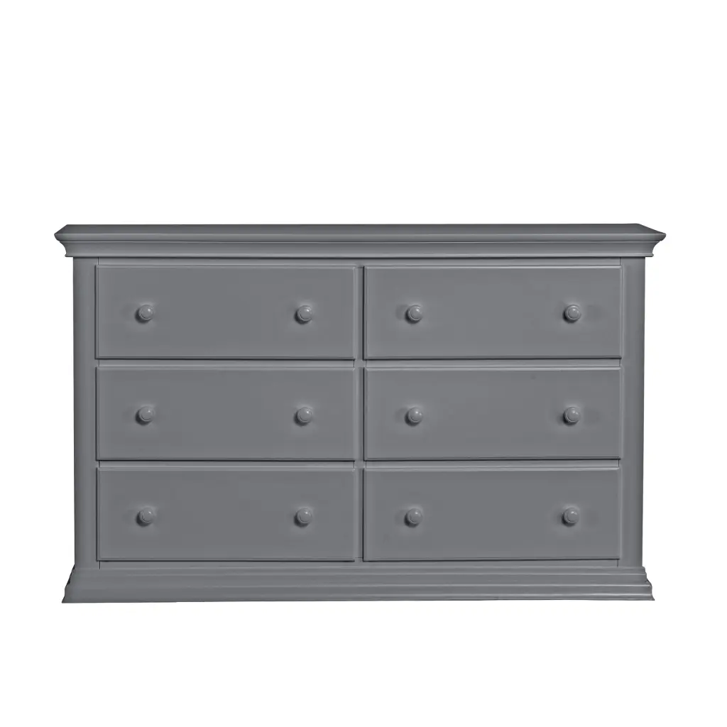 Universal 6-Drawer Dresser Gray Solid Wood Bedroom Storage simple living