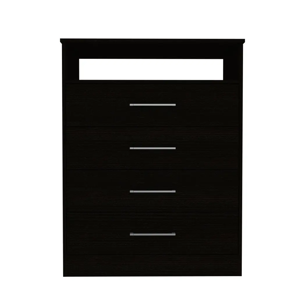 Continental Dresser High-quality Top Four Drawers One Shelf Black tuhome