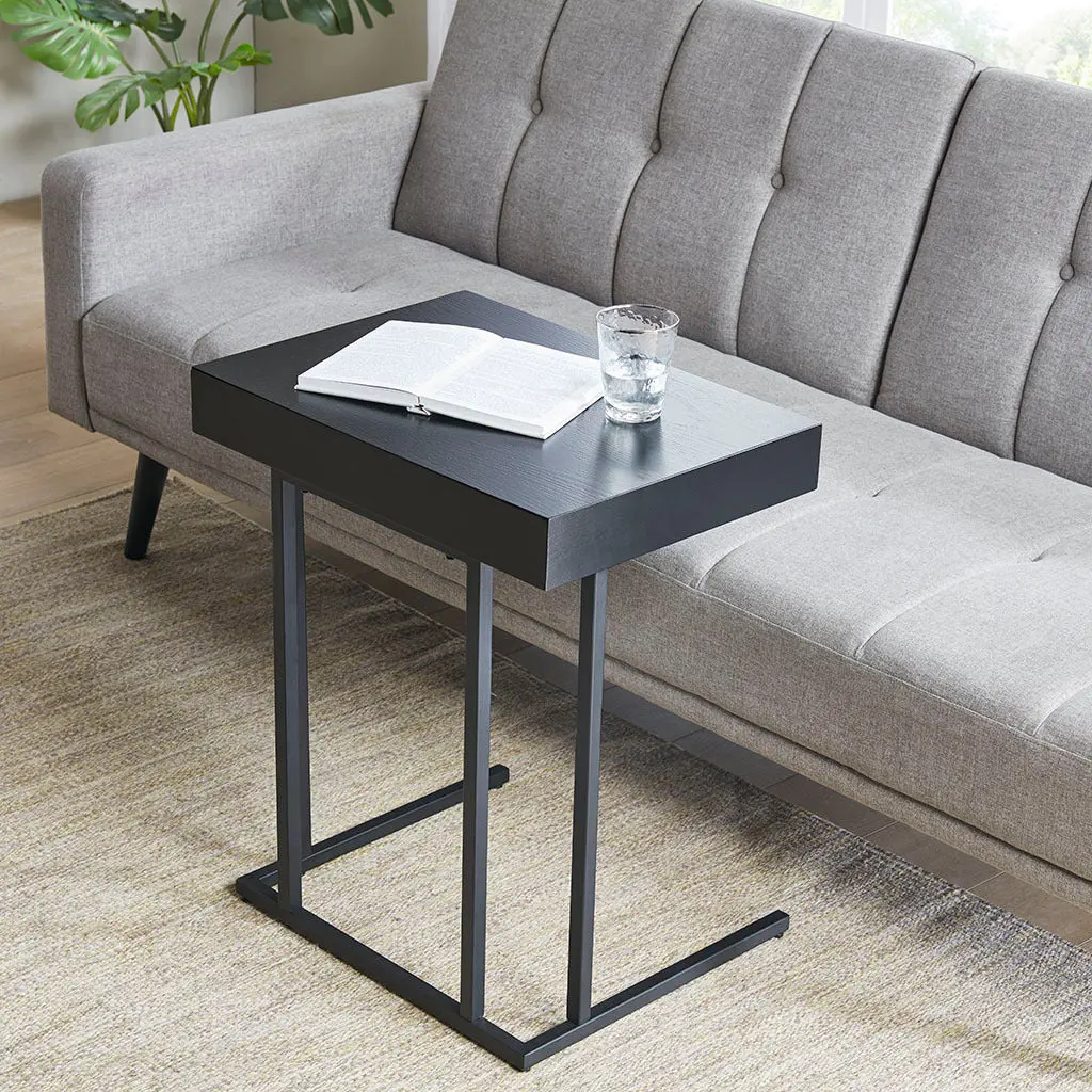 Pull Up Table Black Wood Space Saving Modern Kitchen Furniture jla