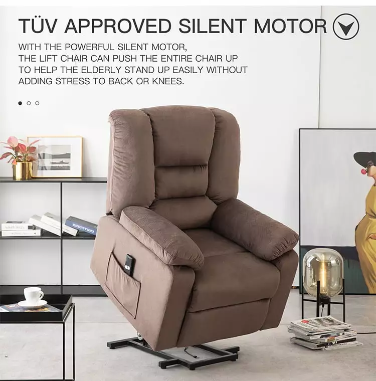 Power Lift Recliner Chair Elderly Heavy Duty Safety Motion Reclining Fabric Sofa Wobythan