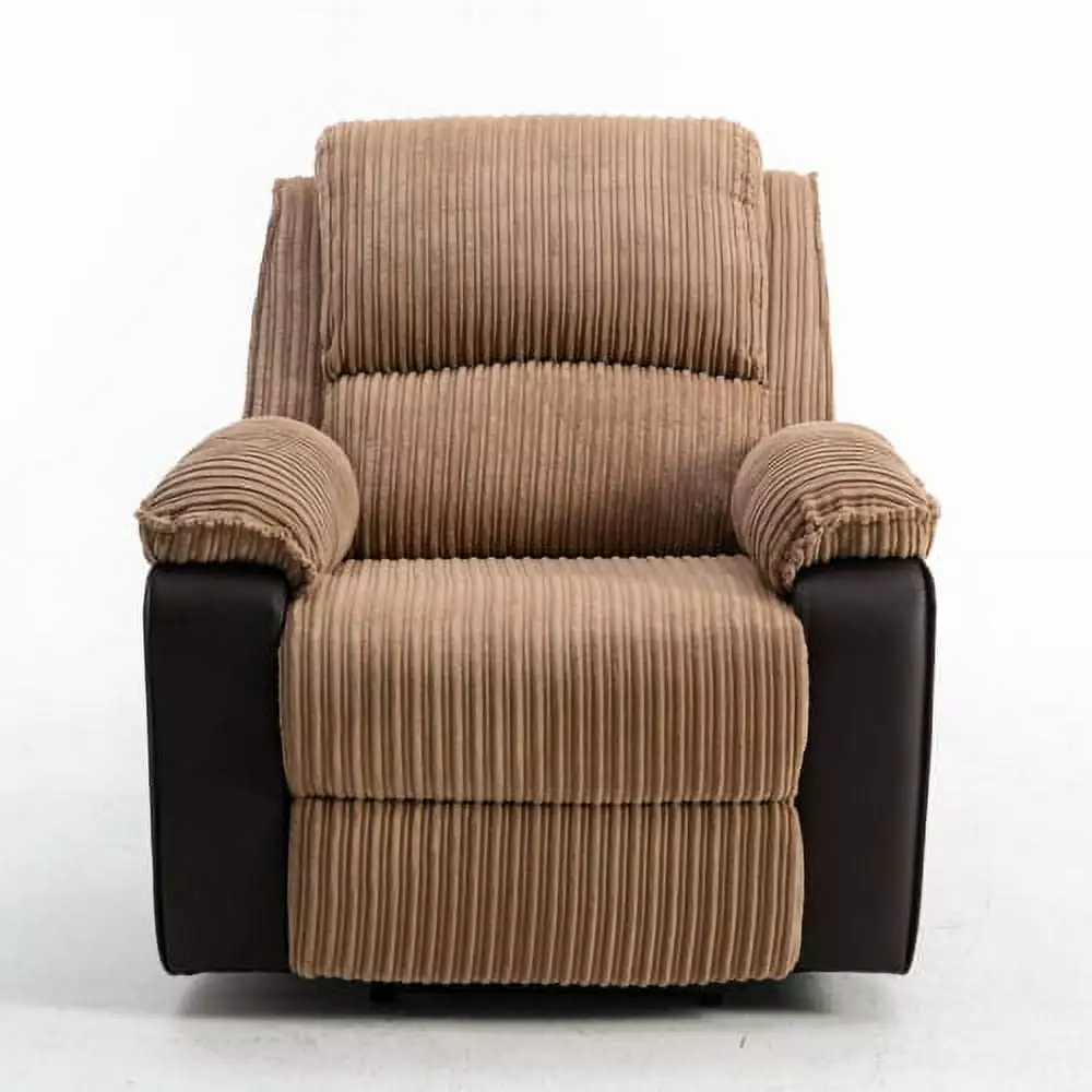 Fabric Electric Recliner Chair Thick Seat and Backrest, Side Pockets, Living Room Theater Single Sofa JUHOO
