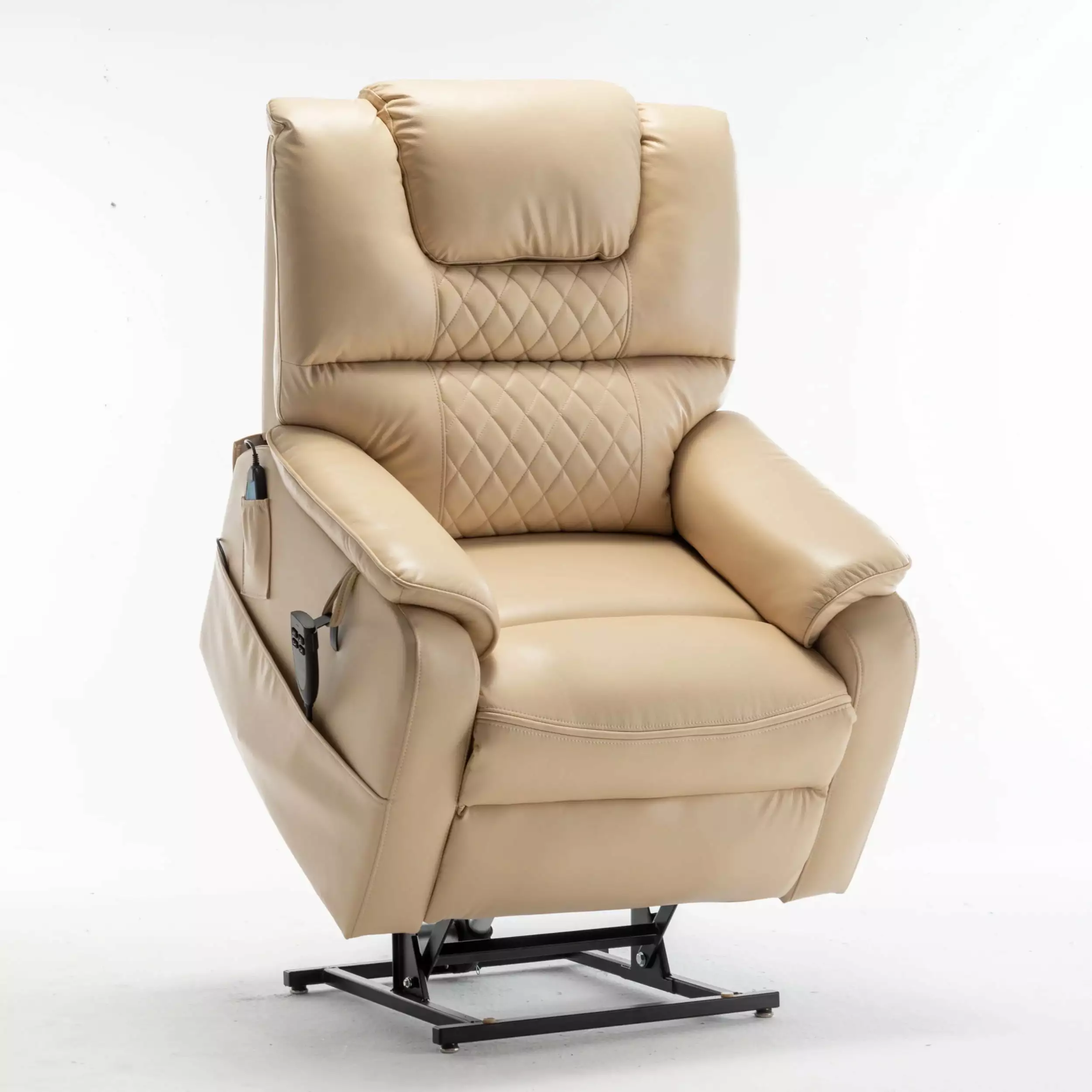 Lounge Chair Lift Chair Relax Sofa Power Supply Elderly Electric Lounge Beige Yellow