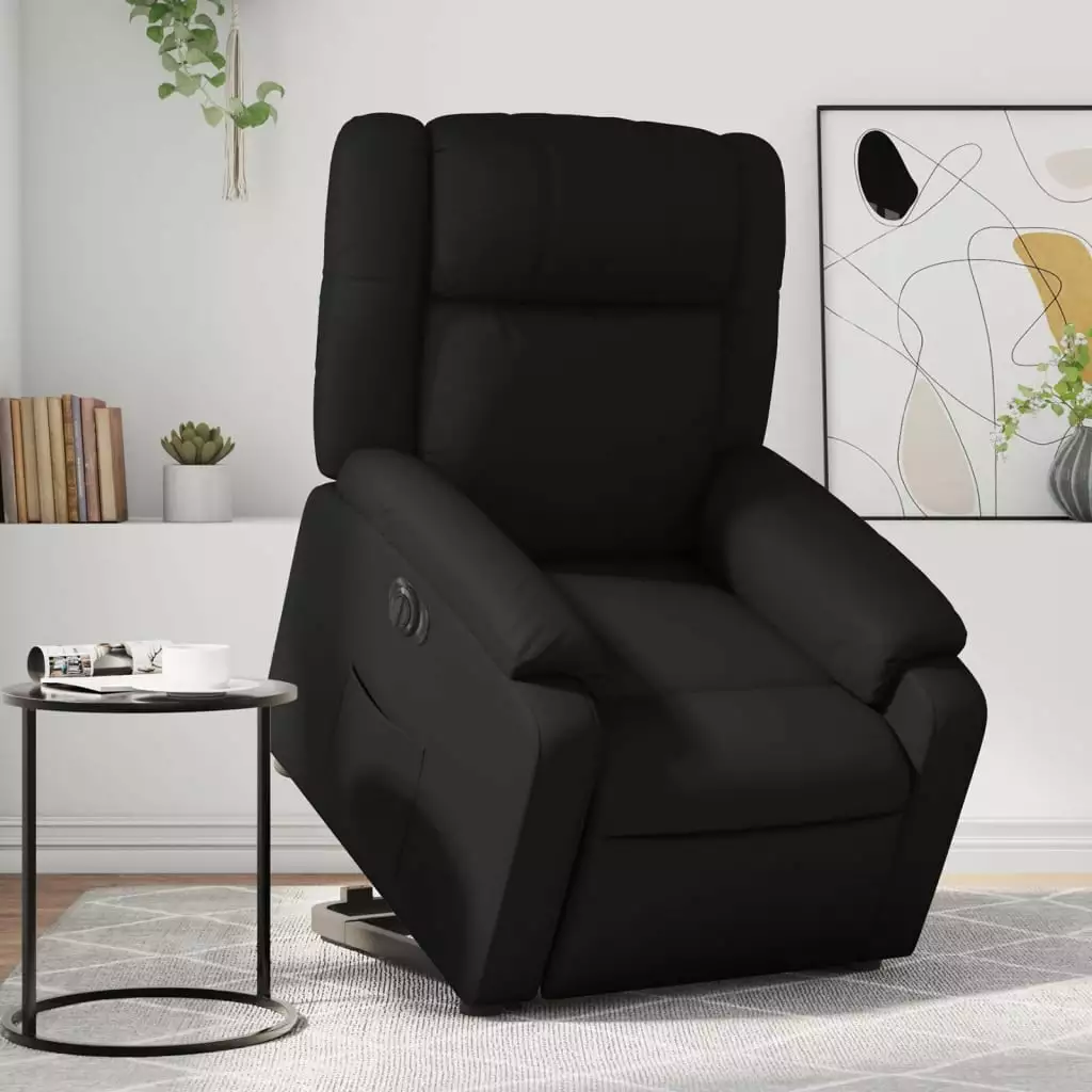 vidaXL Black Faux Leather Electric Stand Up Massage Recliner Chair