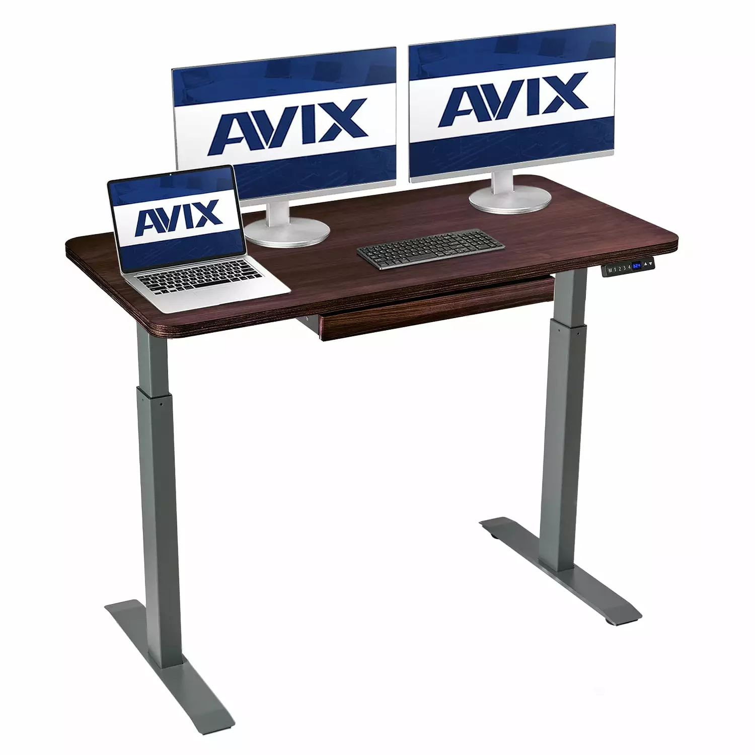 AVIX Dual Motor Electric Standing Desk Drawer 48 x 24 Whole Piece Sit-Stand Desk USB Charging Port