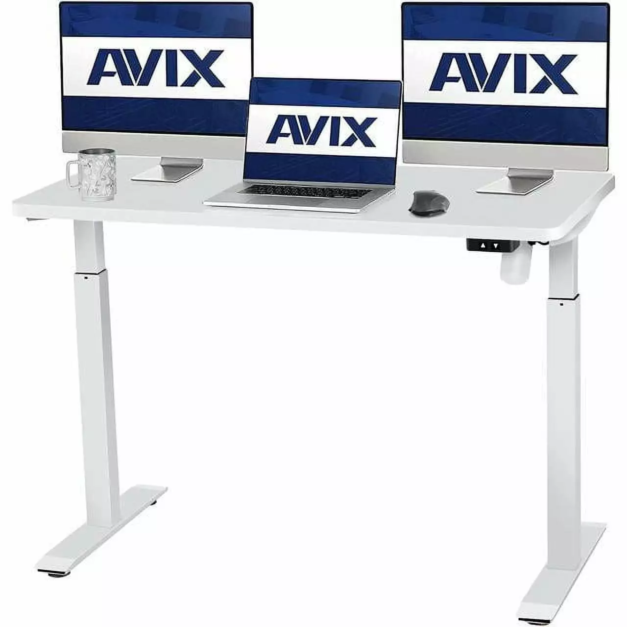 AVIX Whole Piece Electric Standing Desk 48 x 24 Inches Height Adjustable Sit Stand Desk White