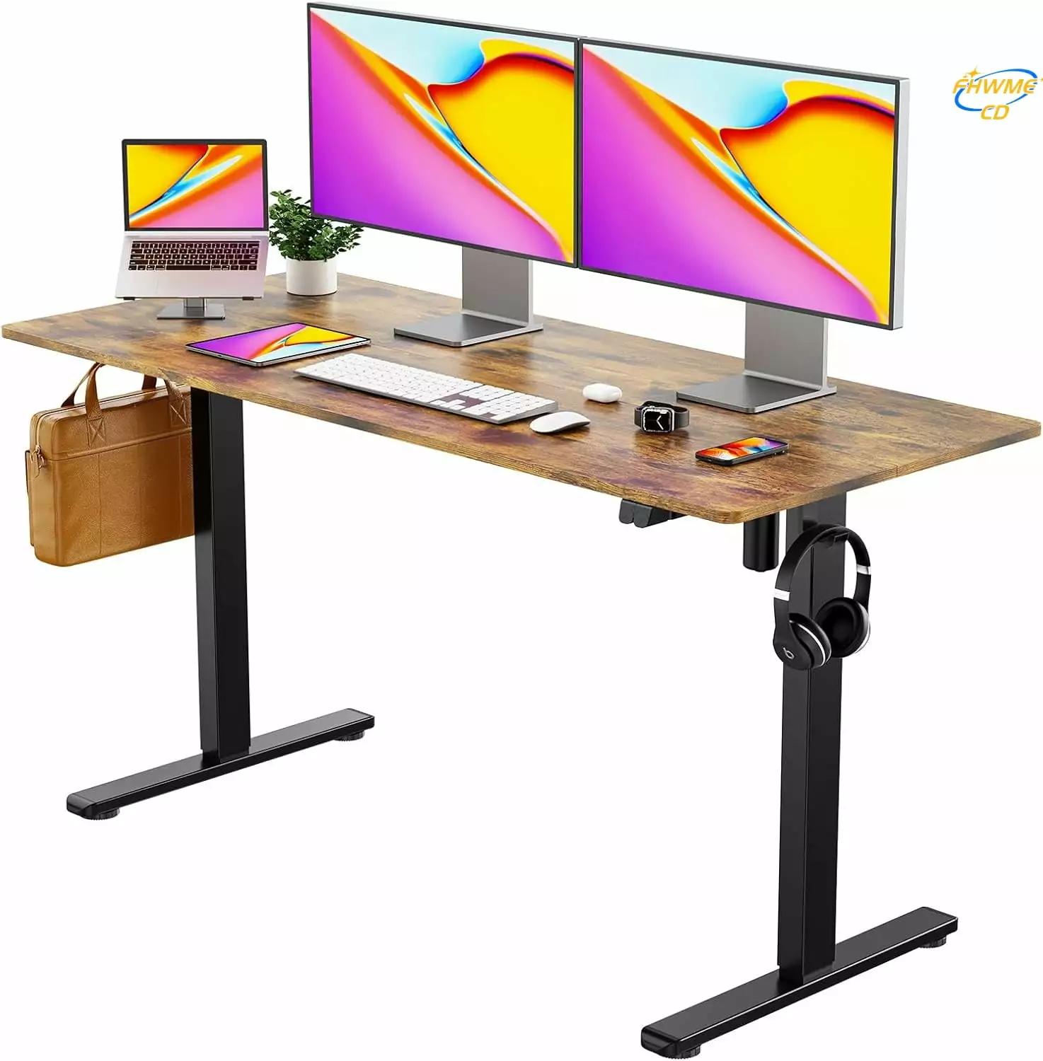 Standing Desk Height Adjustable 48-inch Electric Desk Ultra Durable Home Office Large Rectangular Computer or Laptop Sit-S...