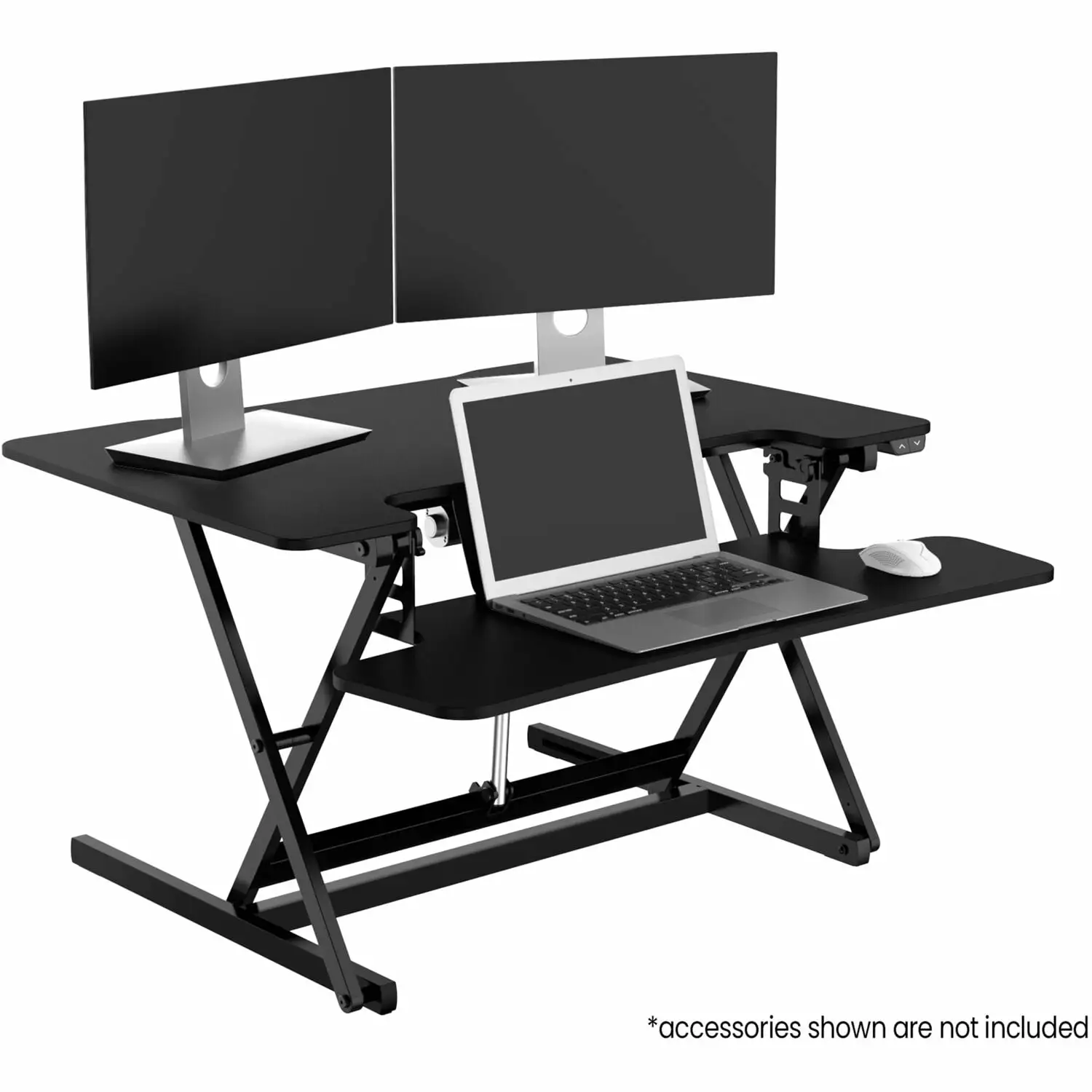 35-. Wide Black Tabletop Sit or Stand Electric Lift Desk Adjustable Height Offices and Schools Hanover