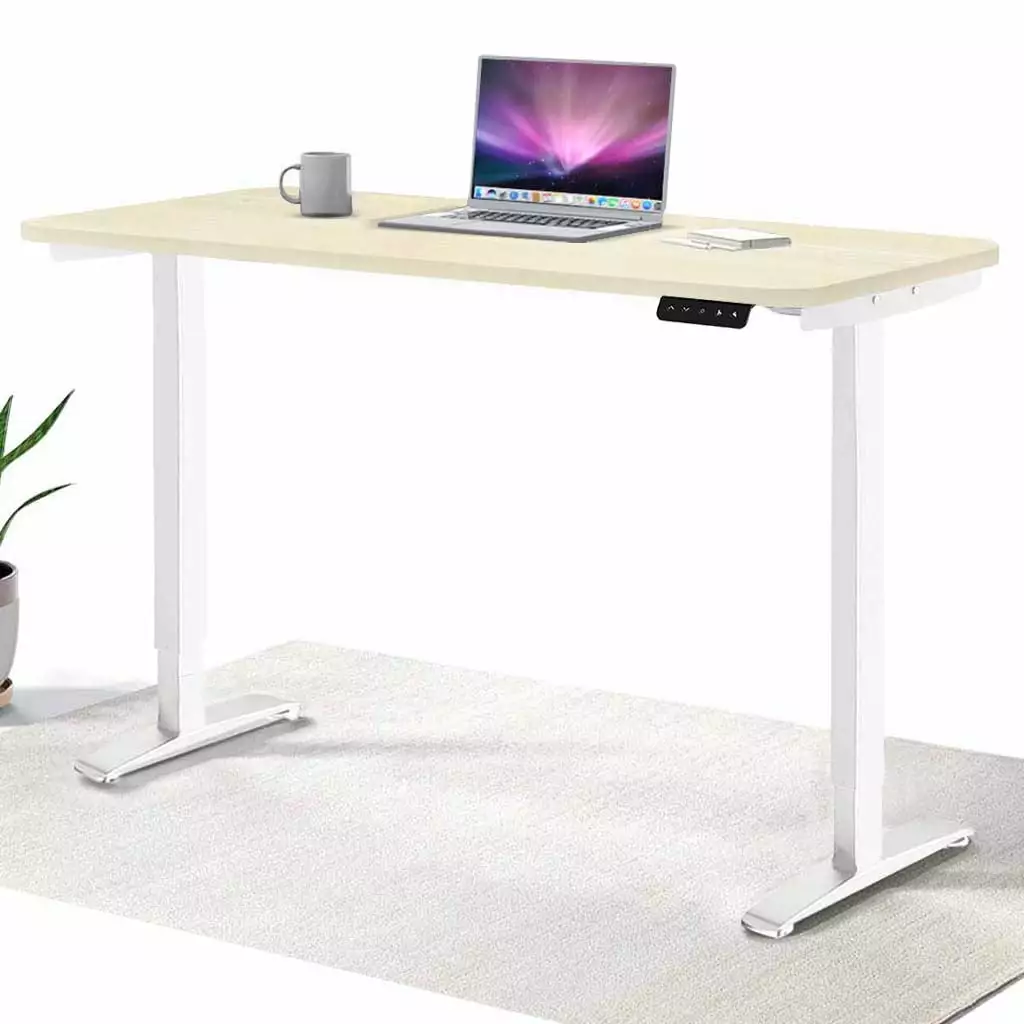 MotionGrey Standing Desk Height Adjustable Electric Motor Sit-to-Stand Desk 43x24 Light Brown Tabletop