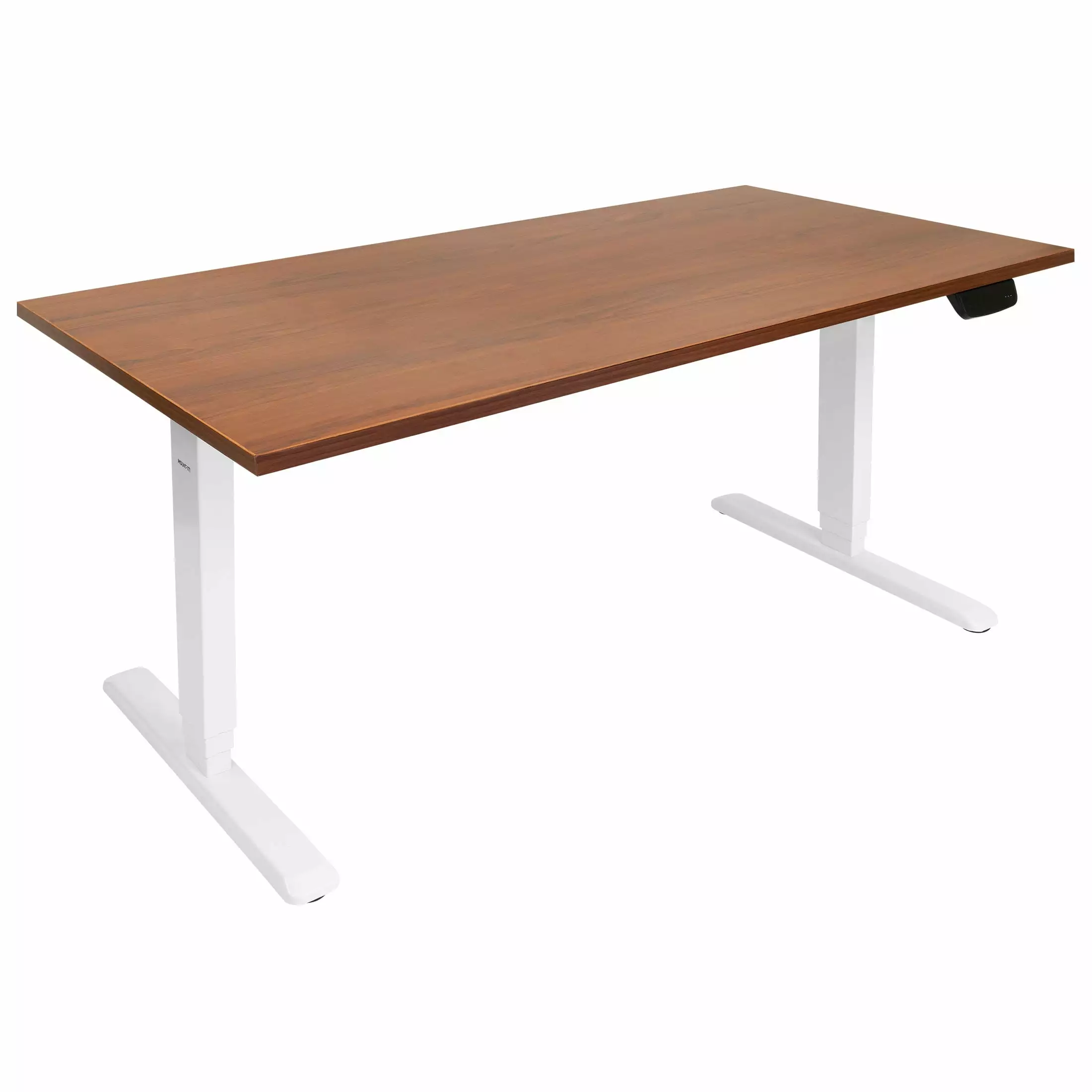 Mount It Electric Sit Stand Desk Frame Extra Wide Brown Tabletop Dual Motor Height Adjustable White Office Desk Mount-It!