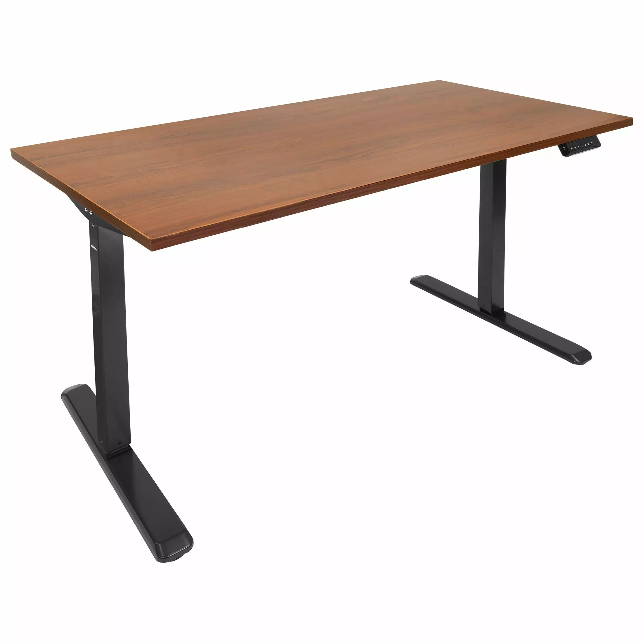 Mount-It! Black Electric Standing Desk Frame Extra-Wide 55 Desktop Brown Adjustable Height