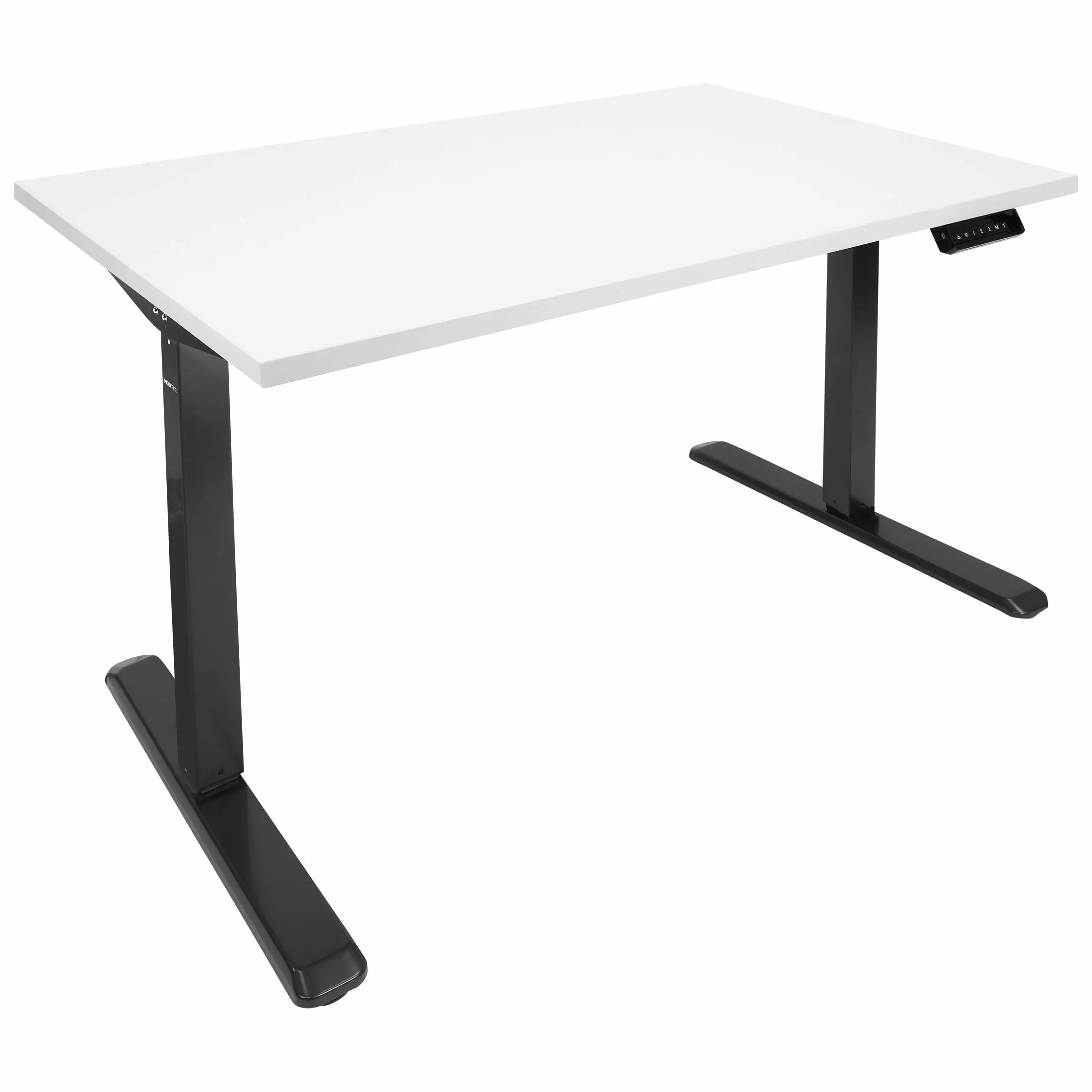 Mount-It! Black Electric Standing Desk Frame White Tabletop Adjustable Height