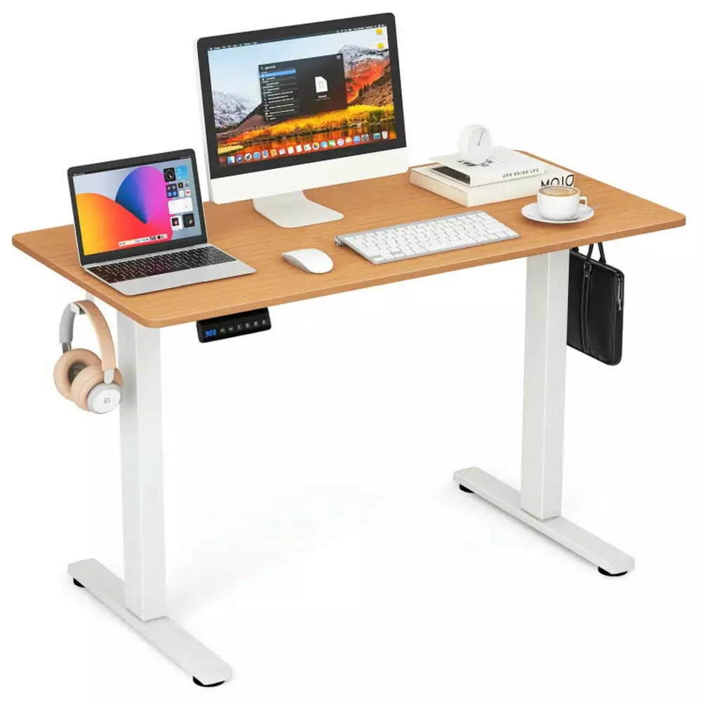 Resenkos Natural Electric Standing Desk 3 Memory Height Settings and Cable Management