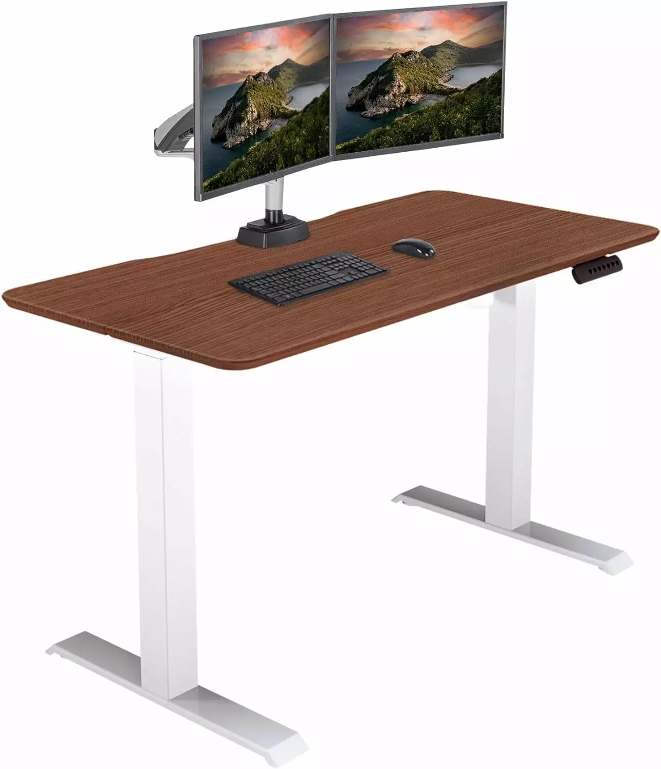 Vari Essential Electric Standing Desk Ergonomic Sit-to-Stand Home & Office Computer Desk 48 x 24 Hazel Wood